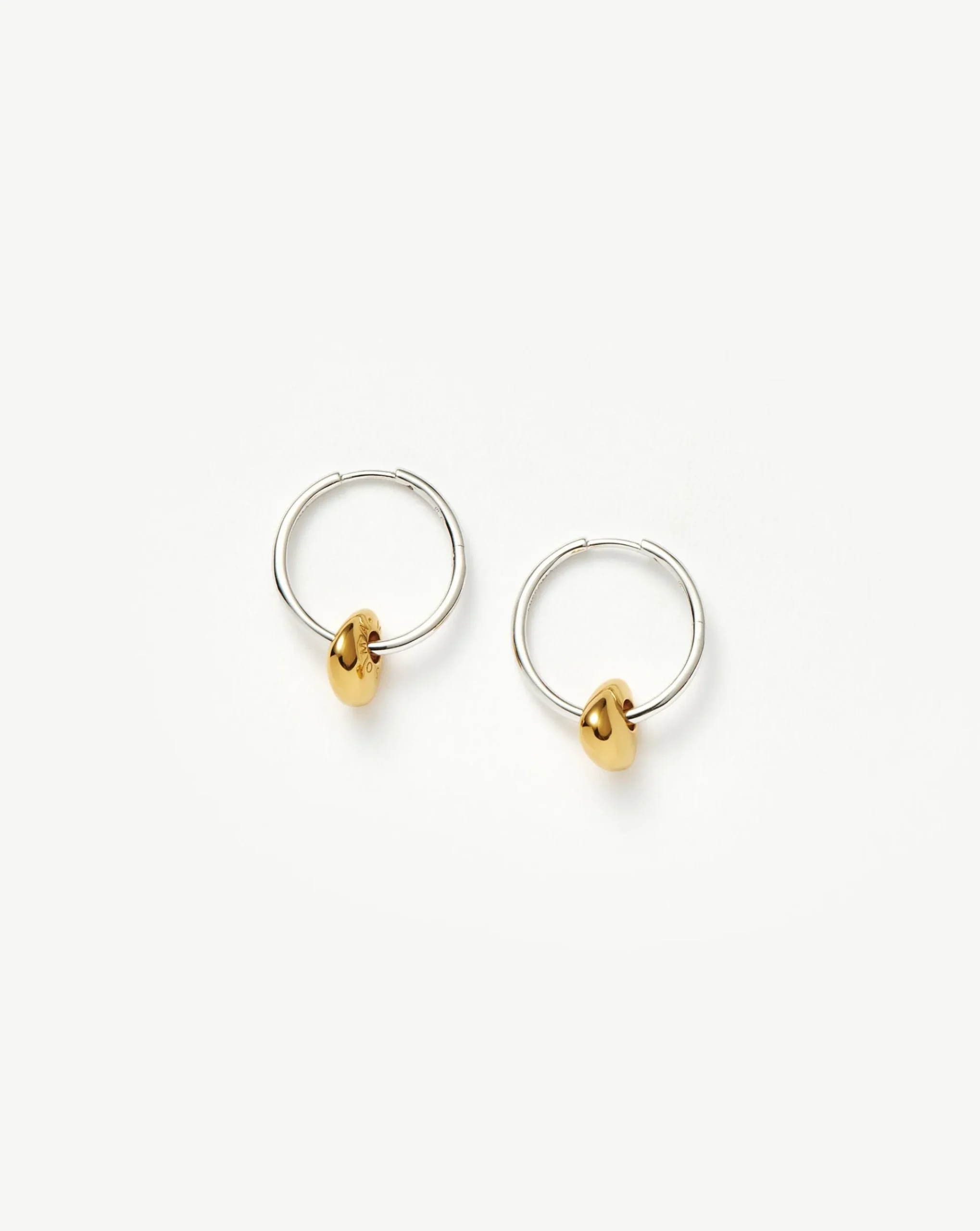 Abacus Nugget Small Charm Hoop Earrings