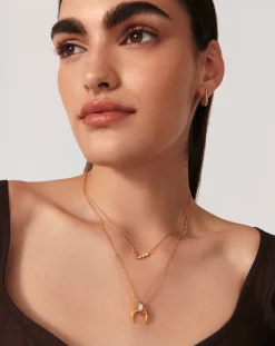 Beaded Stone Pendant Necklace