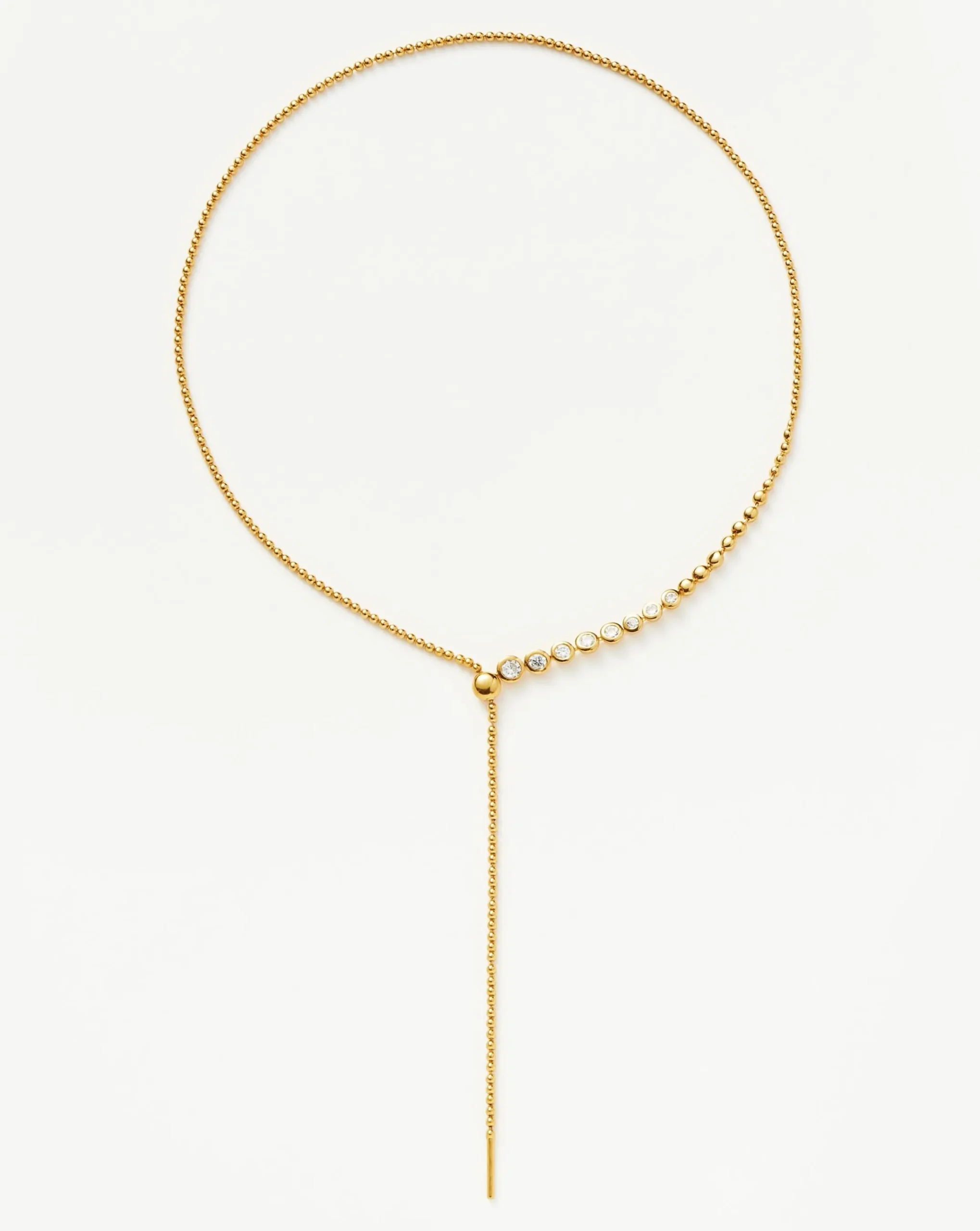 Beaded Stone Slider Lariat Necklace
