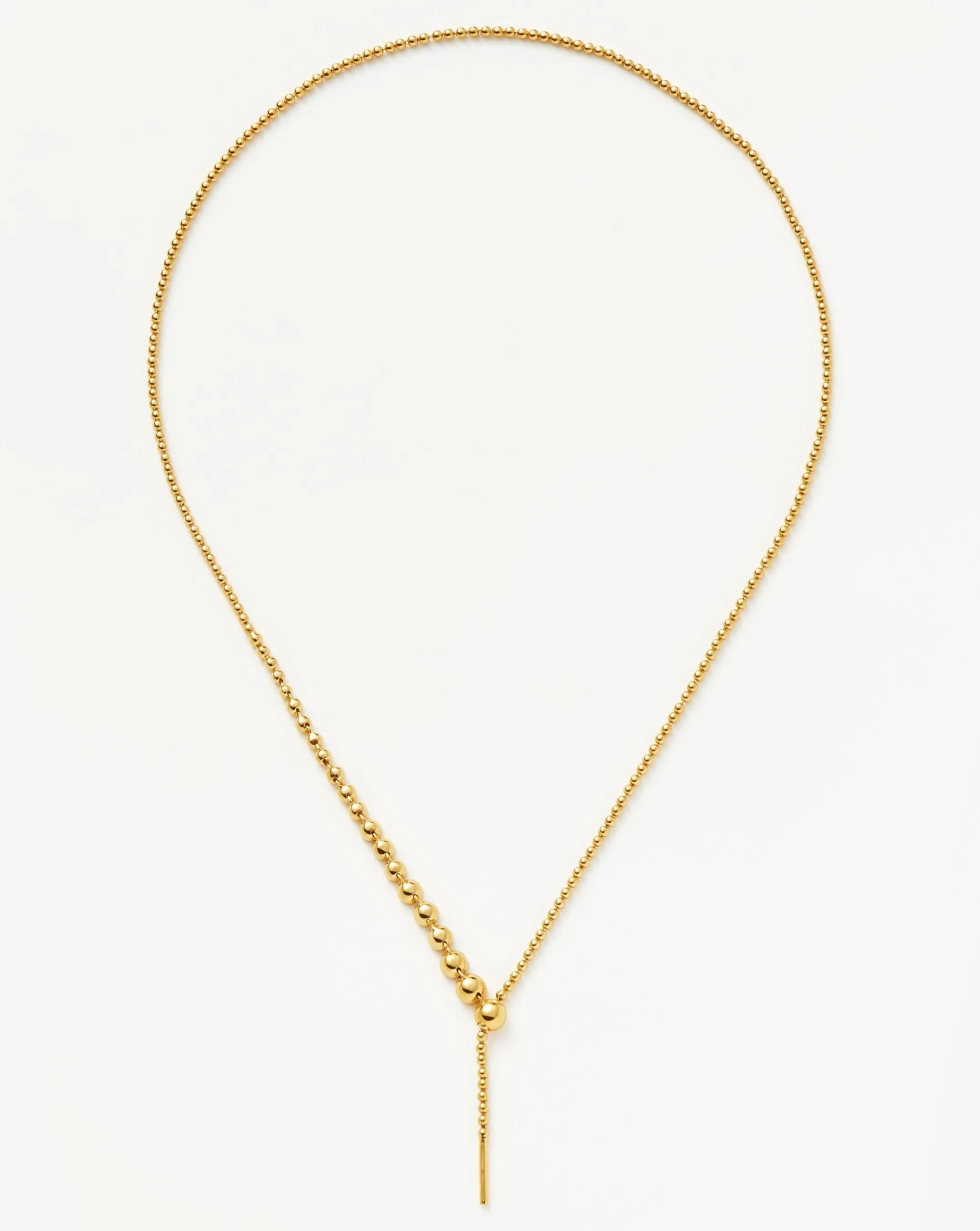 Beaded Stone Slider Lariat Necklace