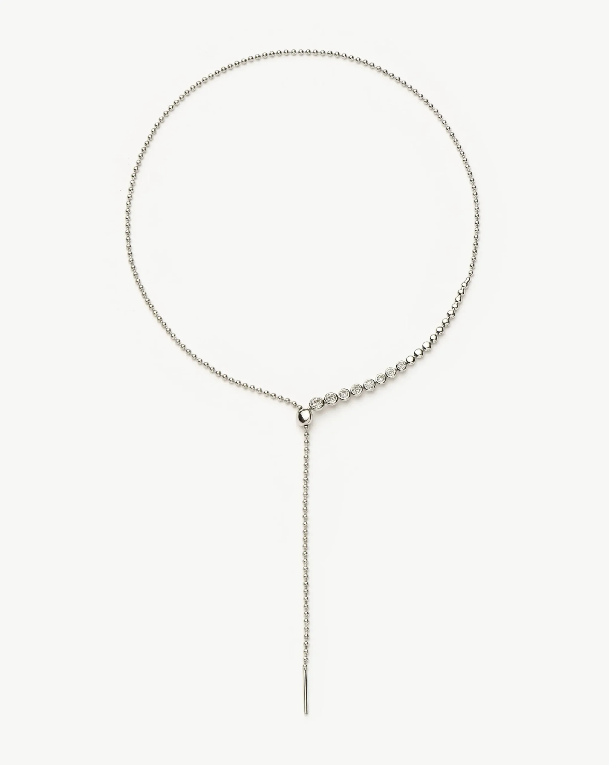 Beaded Stone Slider Lariat Necklace