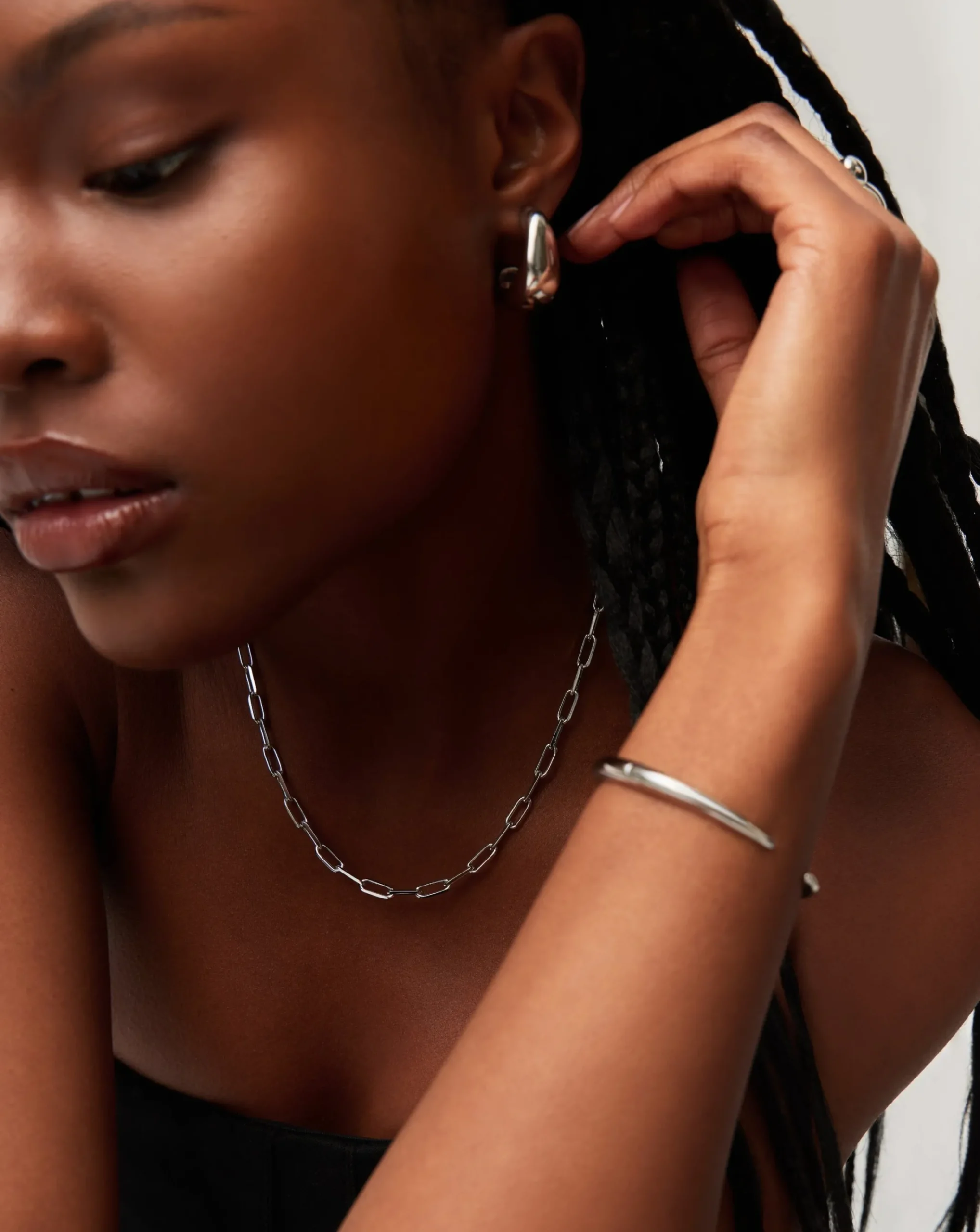 Classic Mini Short Paperclip Chain Necklace