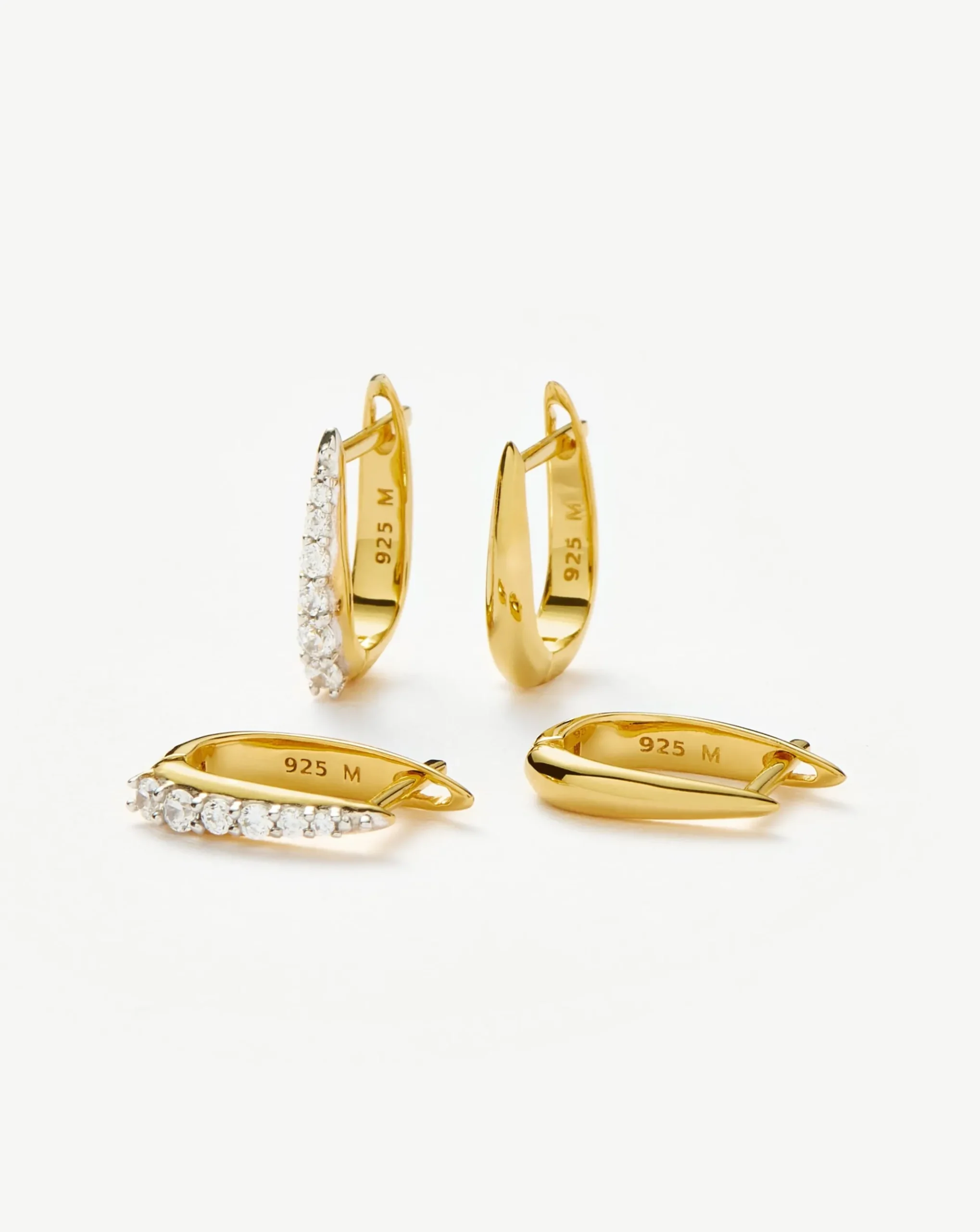 Claw Pave Huggies Earring Set