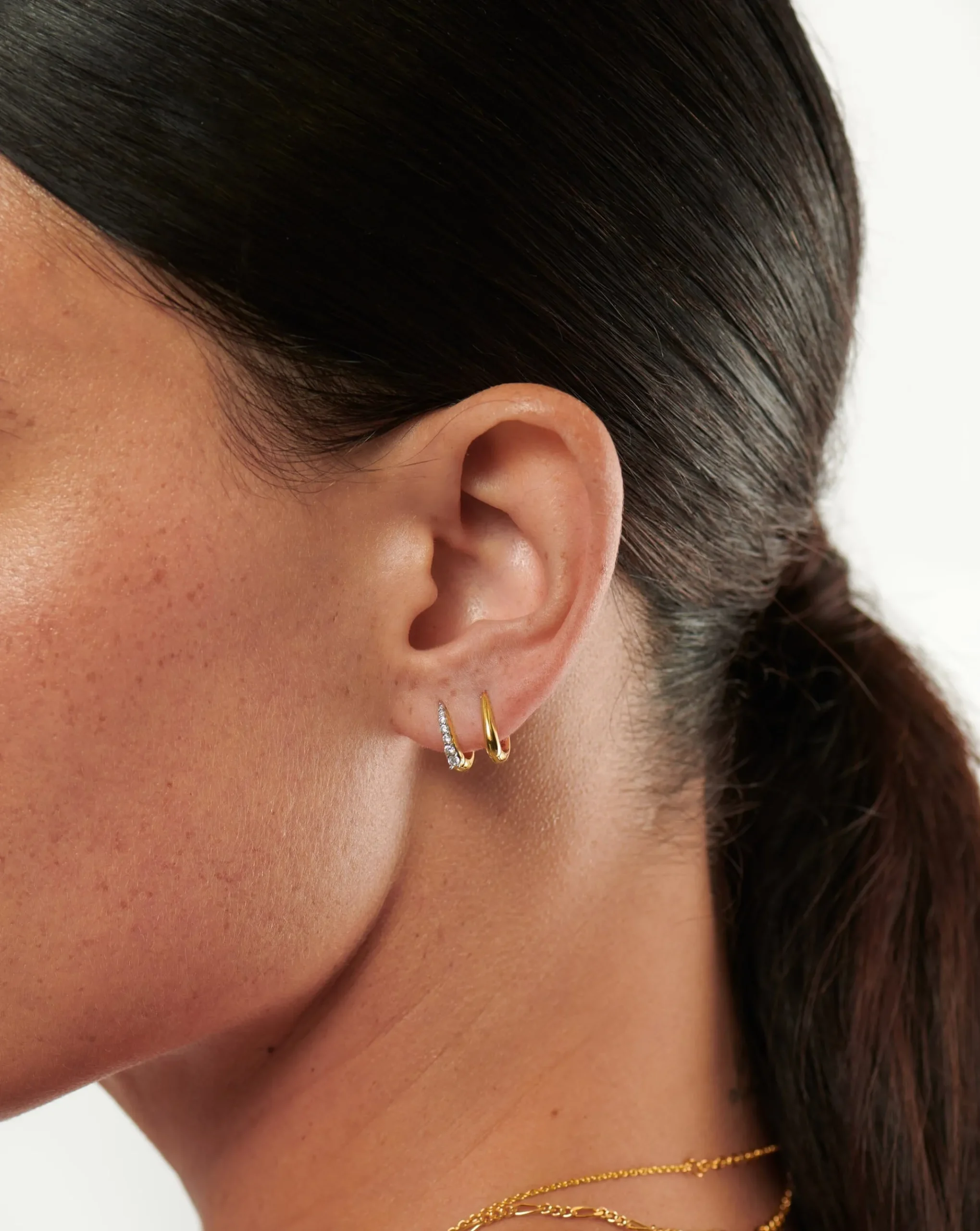 Claw Pave Huggies Earring Set