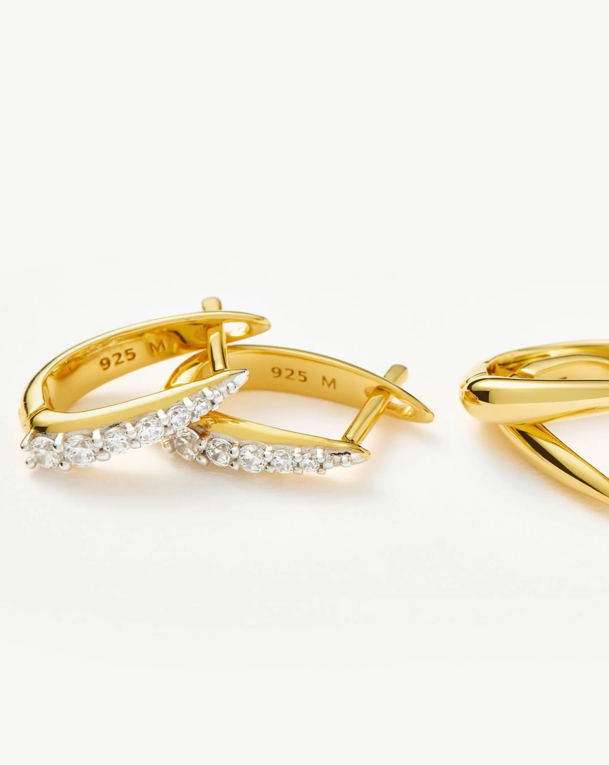 Claw Pave Huggies Earring Set