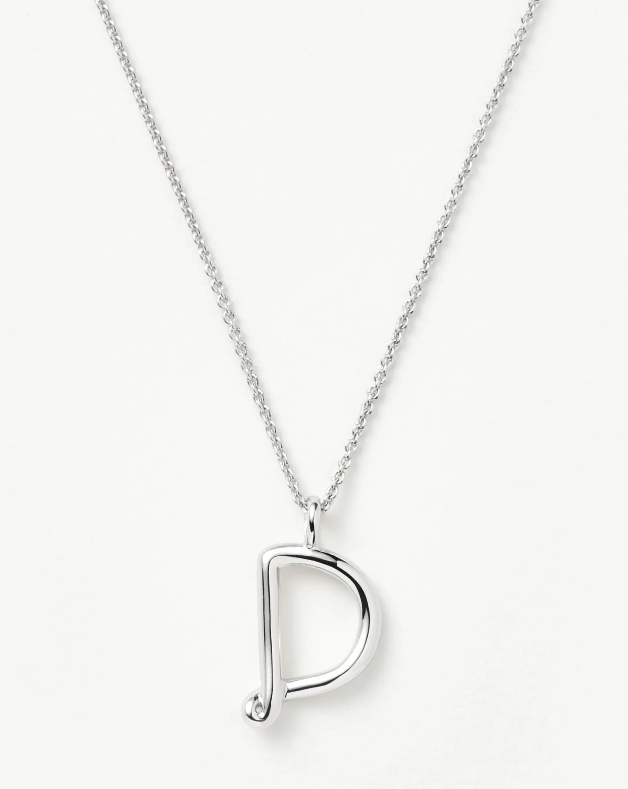 Curly Molten Initial Pendant Necklace - Initial D