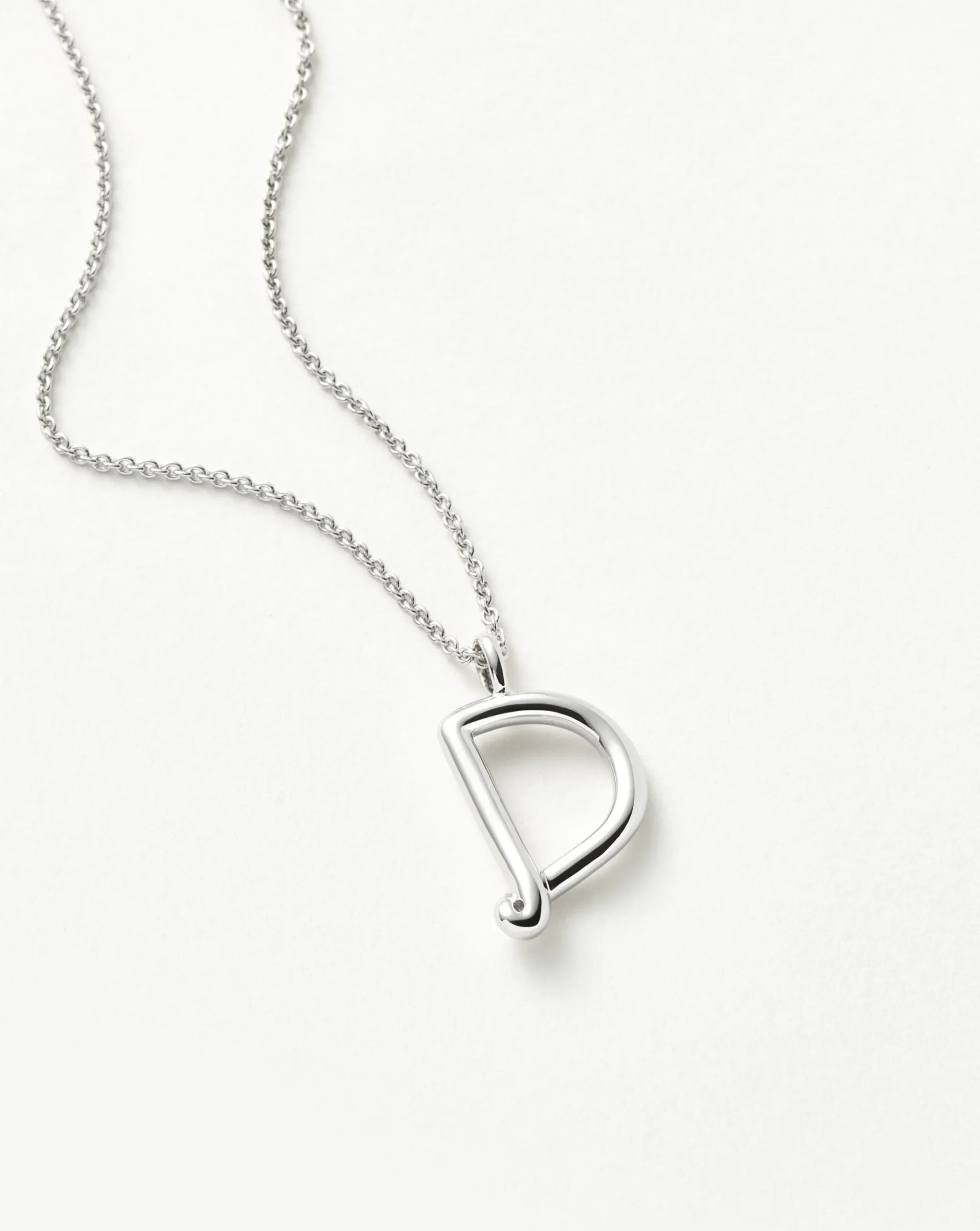 Curly Molten Initial Pendant Necklace - Initial D