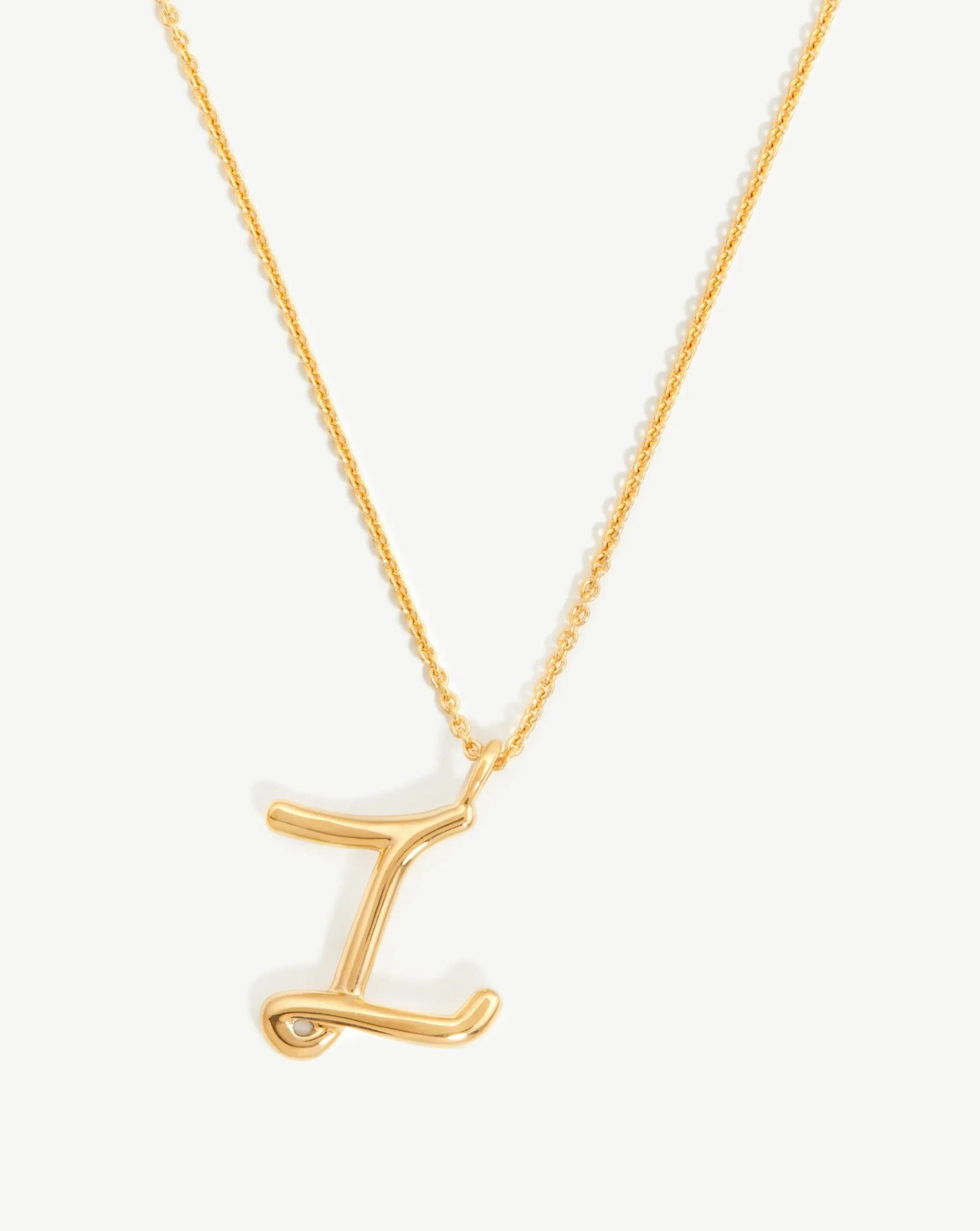 Curly Molten Initial Pendant Necklace - Initial Z