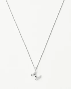 Curly Molten Mini Initial Necklace - Z