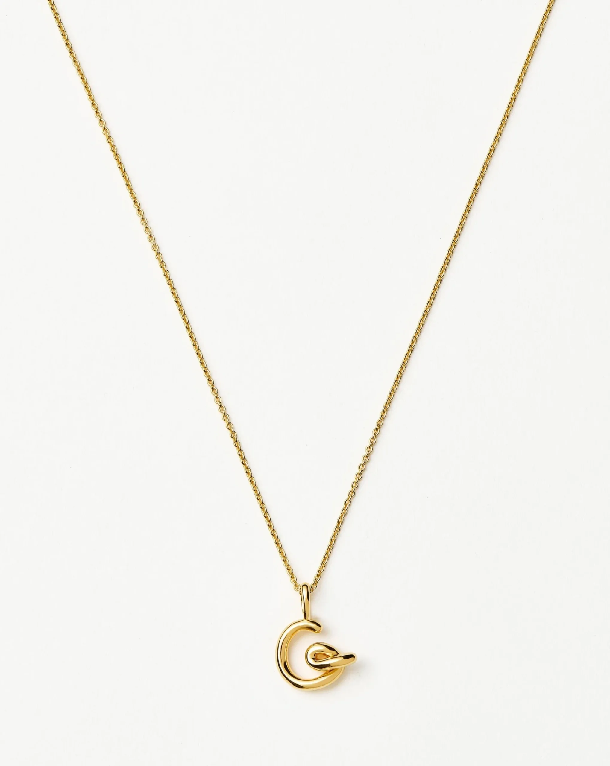 Curly Molten Mini Initial Necklace - G