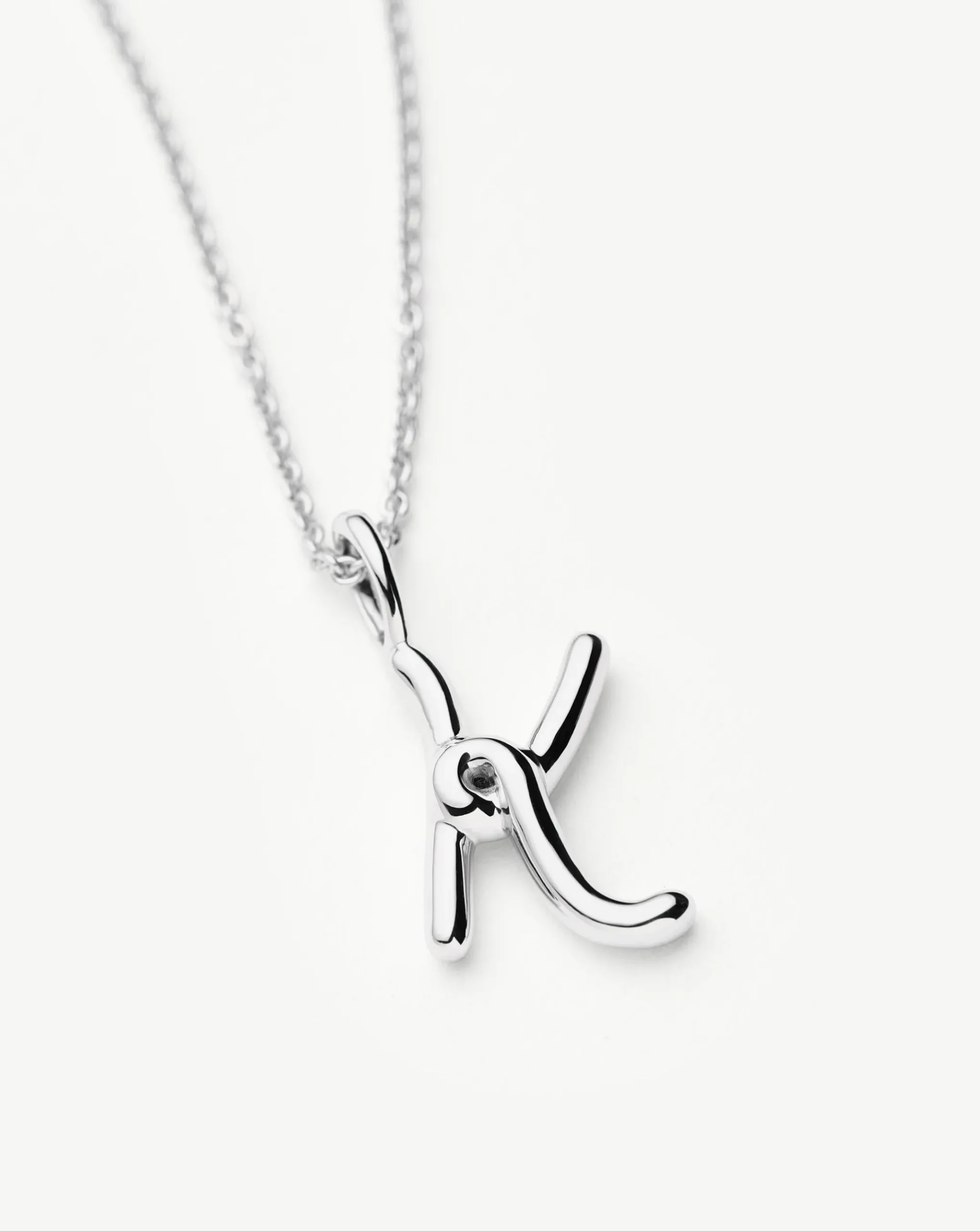 Curly Molten Mini Initial Necklace - K