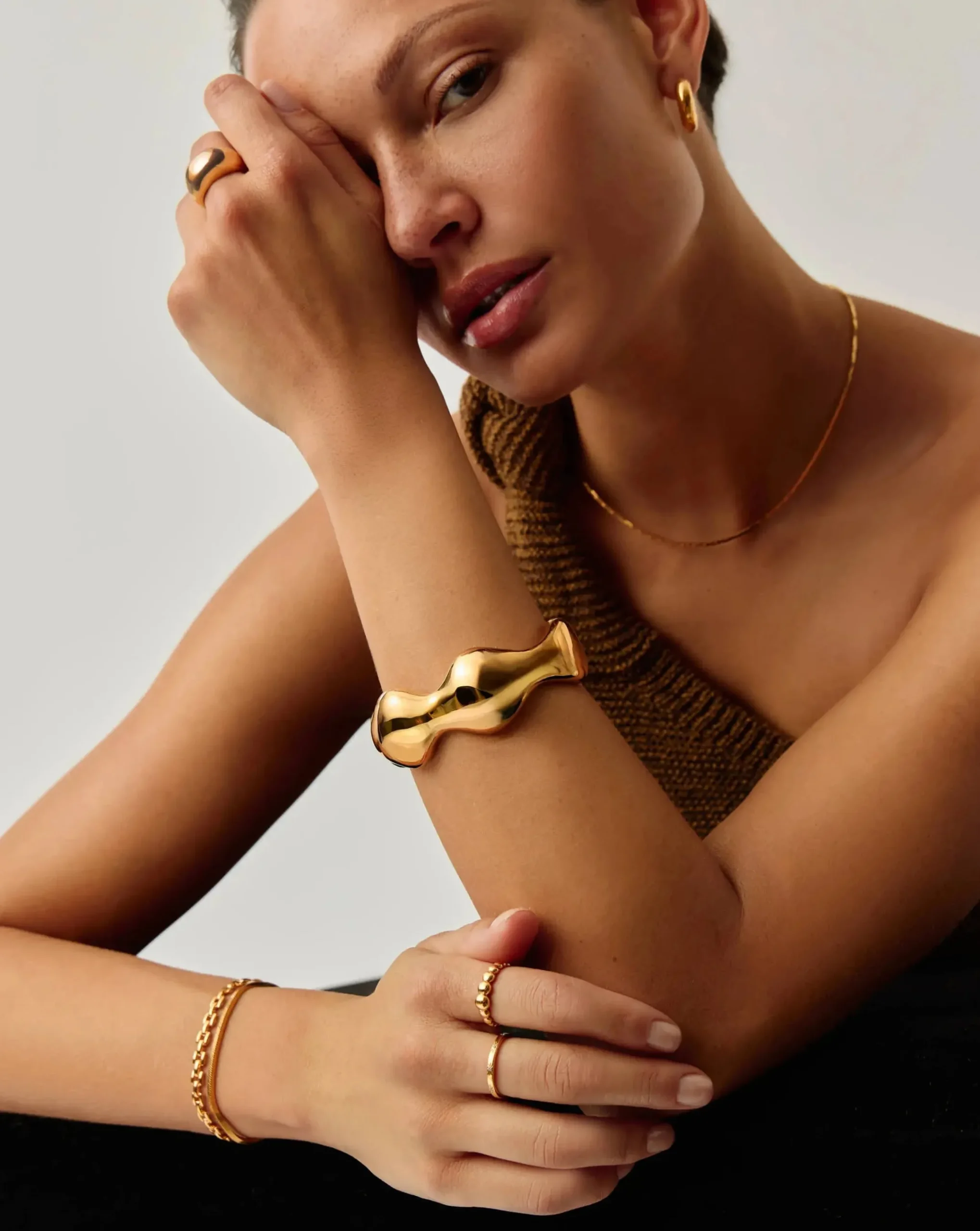 Eny Puffy Dome Statement Cuff Bracelet