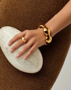 Eny Puffy Dome Statement Cuff Bracelet