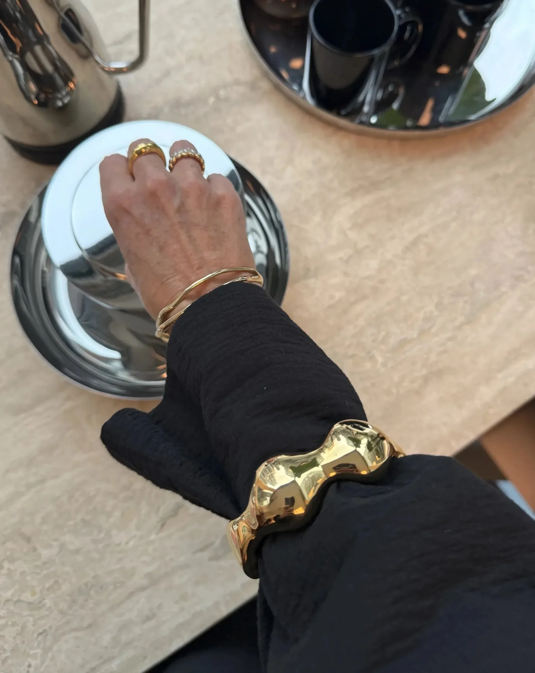 Eny Puffy Dome Statement Cuff Bracelet