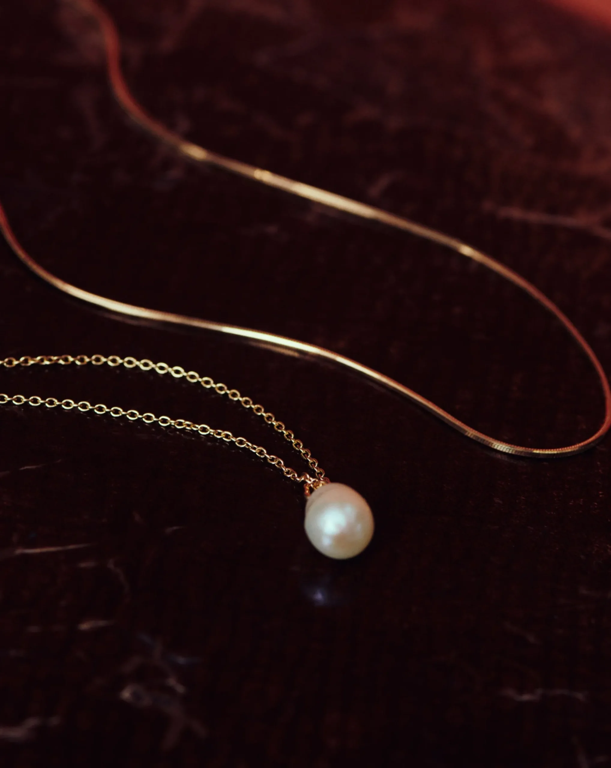 Fine Baroque Pearl Organic Pendant Necklace