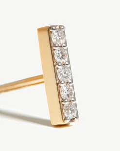 Fine Diamond Bar Stud Earrings