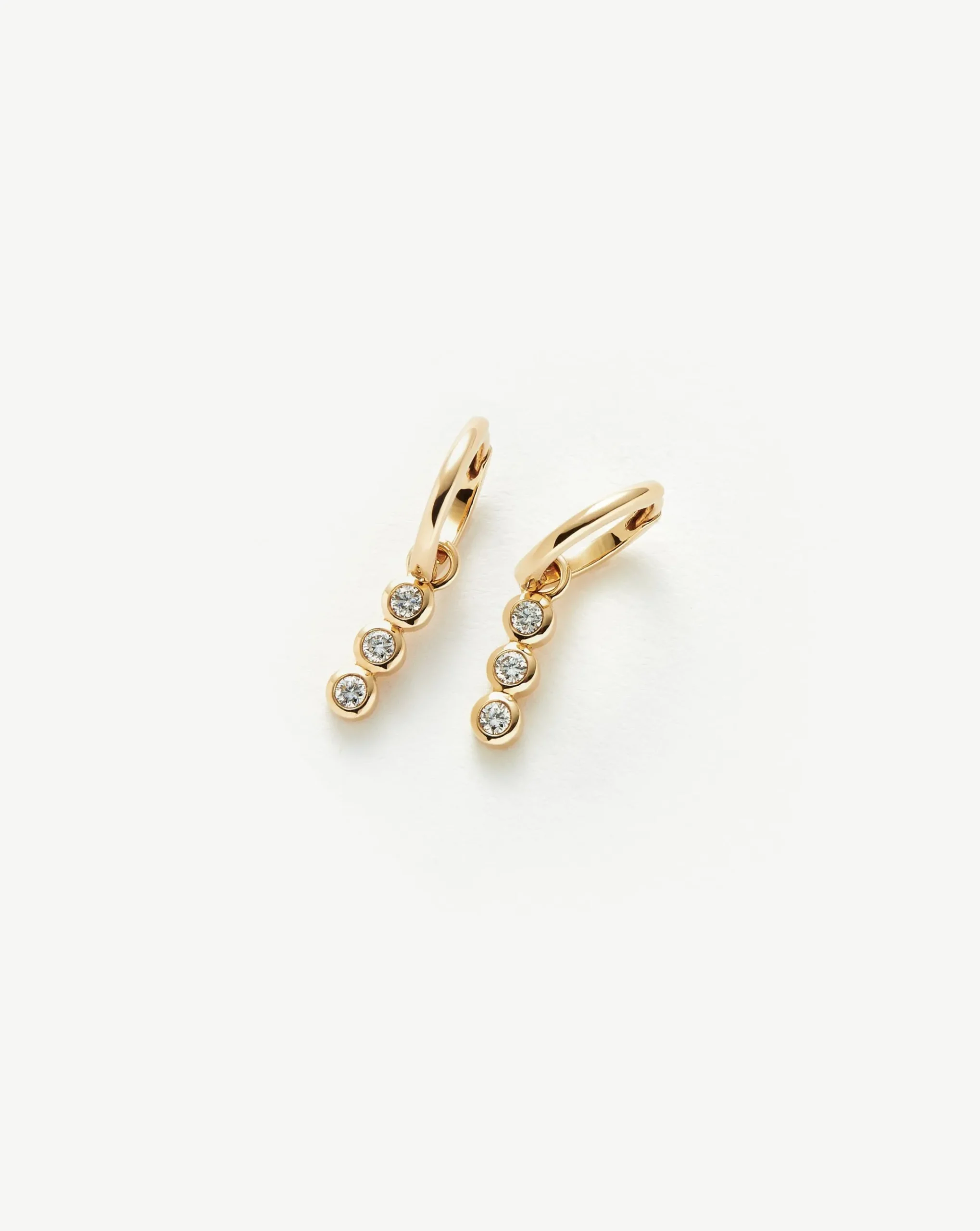 Fine Diamond Charm Hoop Earrings