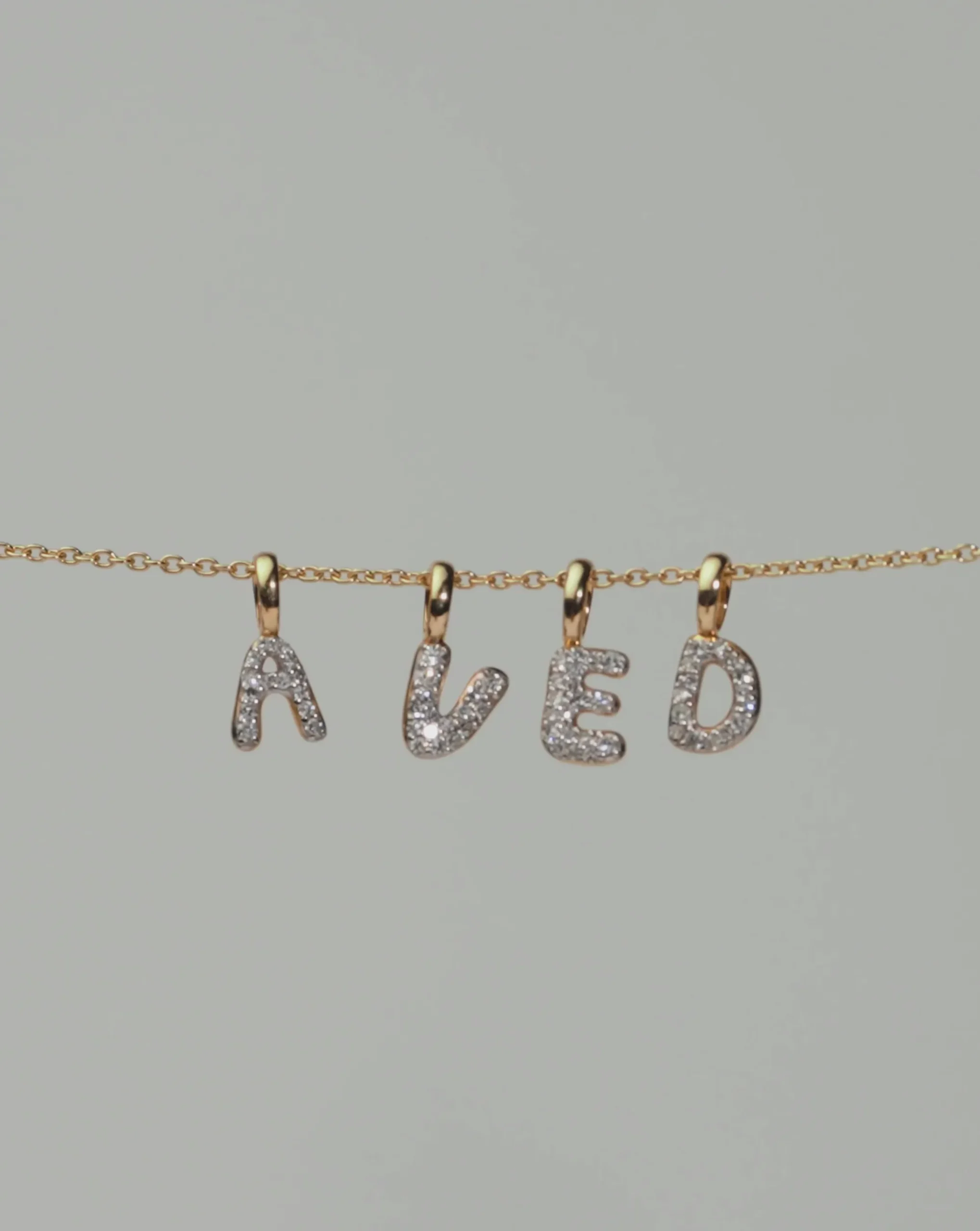 Fine Diamond Initial Mini Pendant Necklace - E