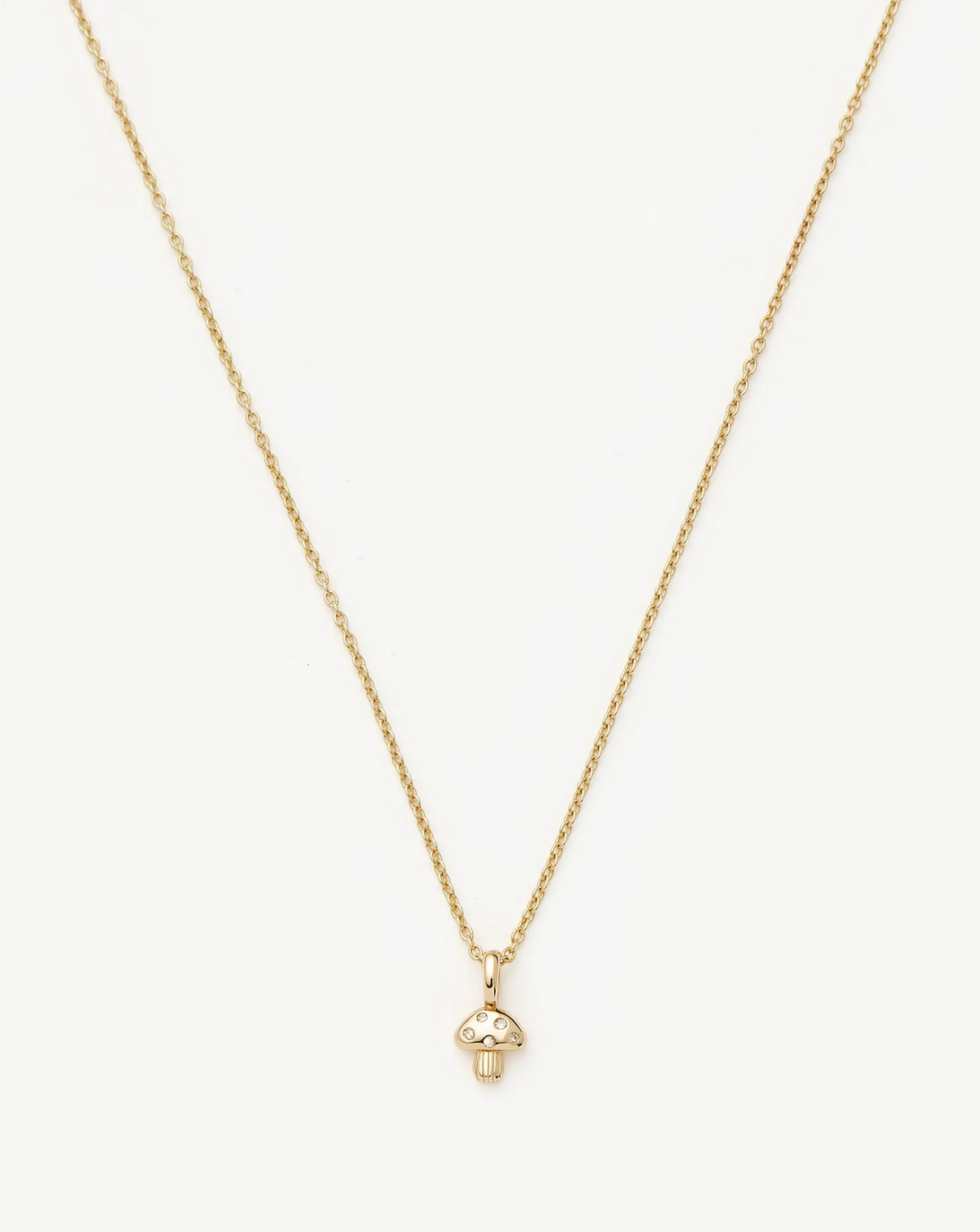 Fine Diamond Mushroom Mini Pendant Necklace