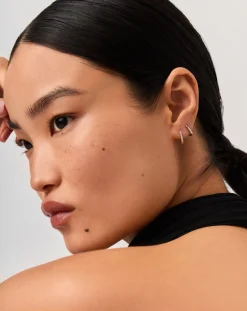 Fine Diamond Ovate Mini Hoop Earrings