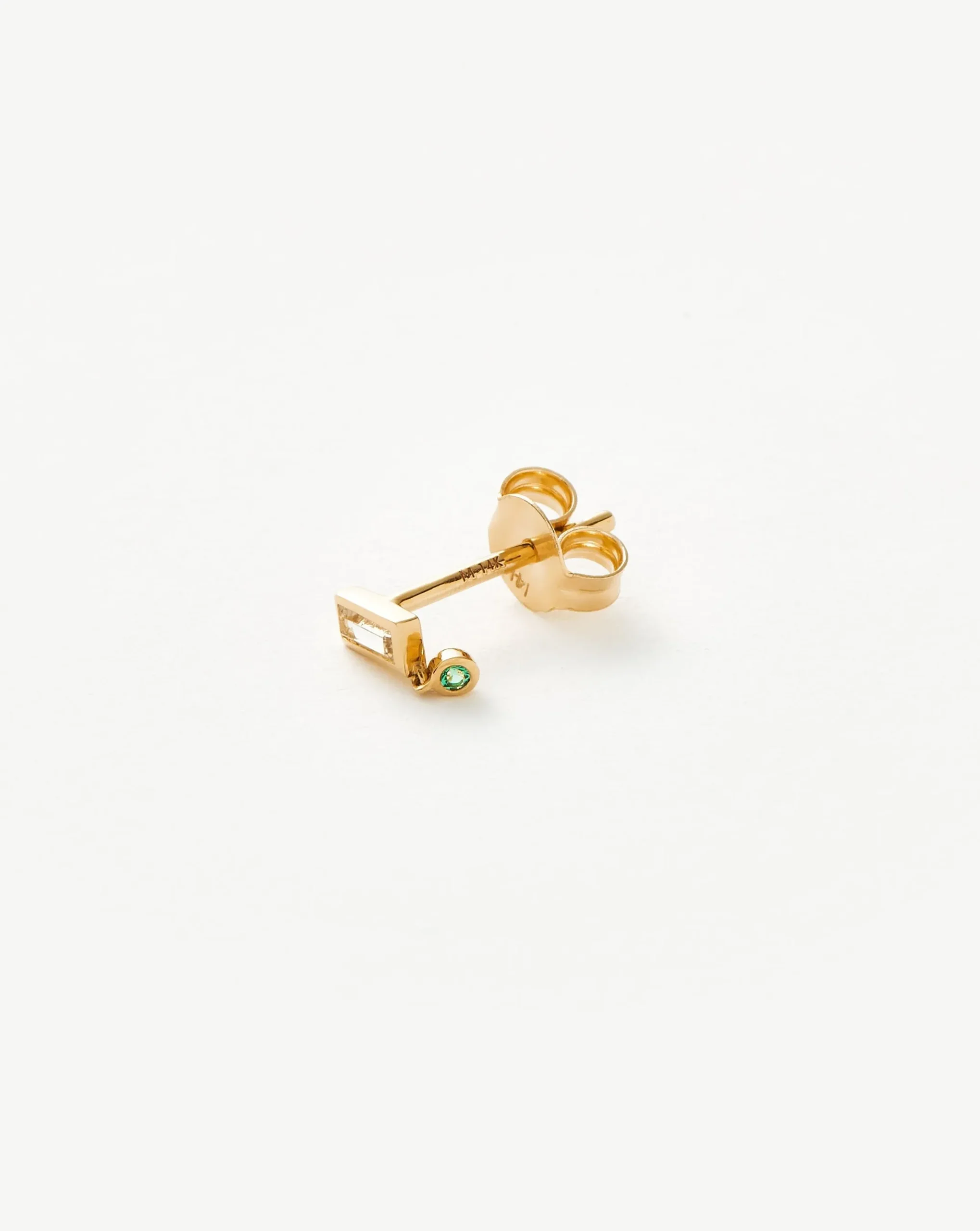 Fine Emerald Single Drop Stud Earring