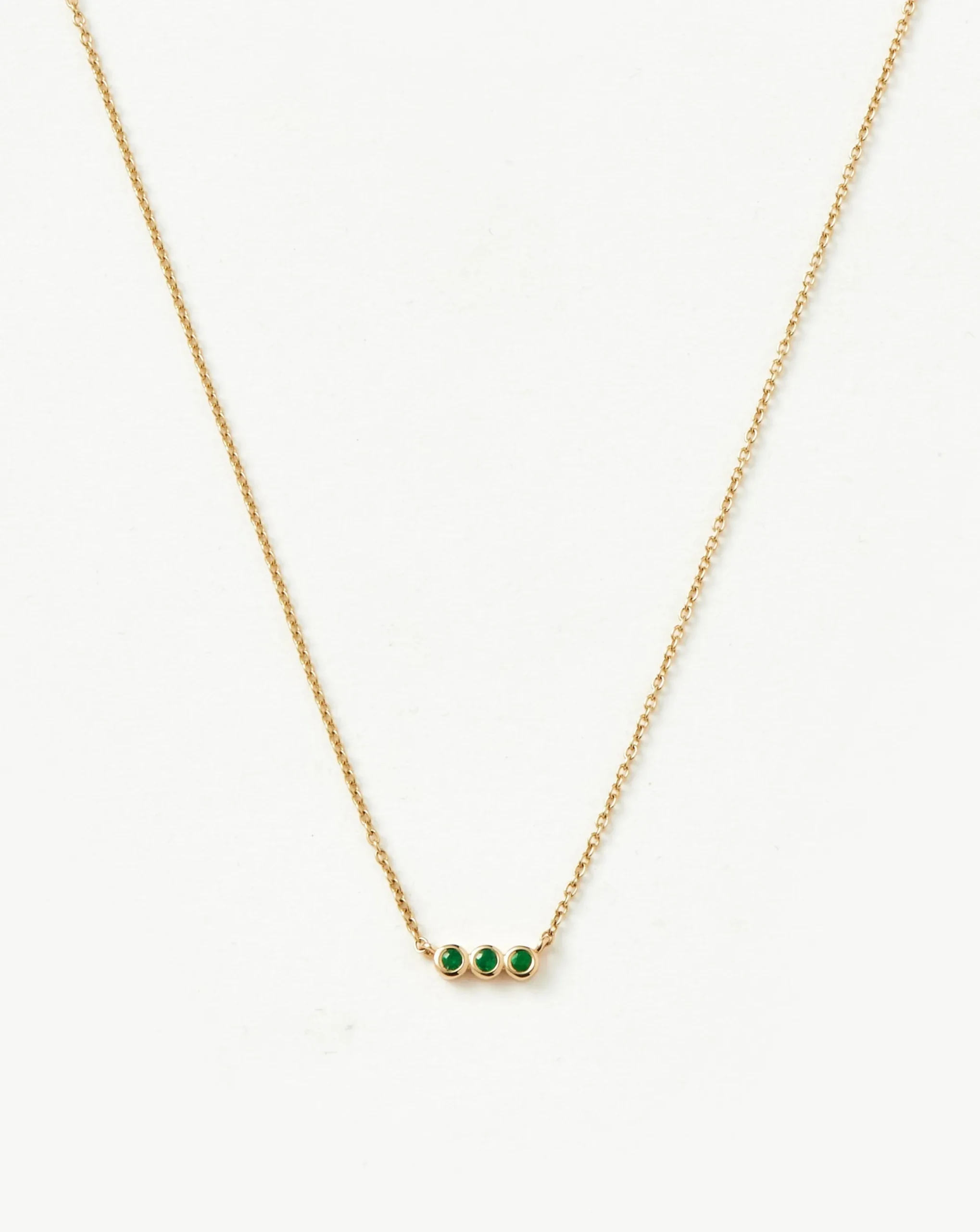 Fine Emerald Solitaire Trio Necklace