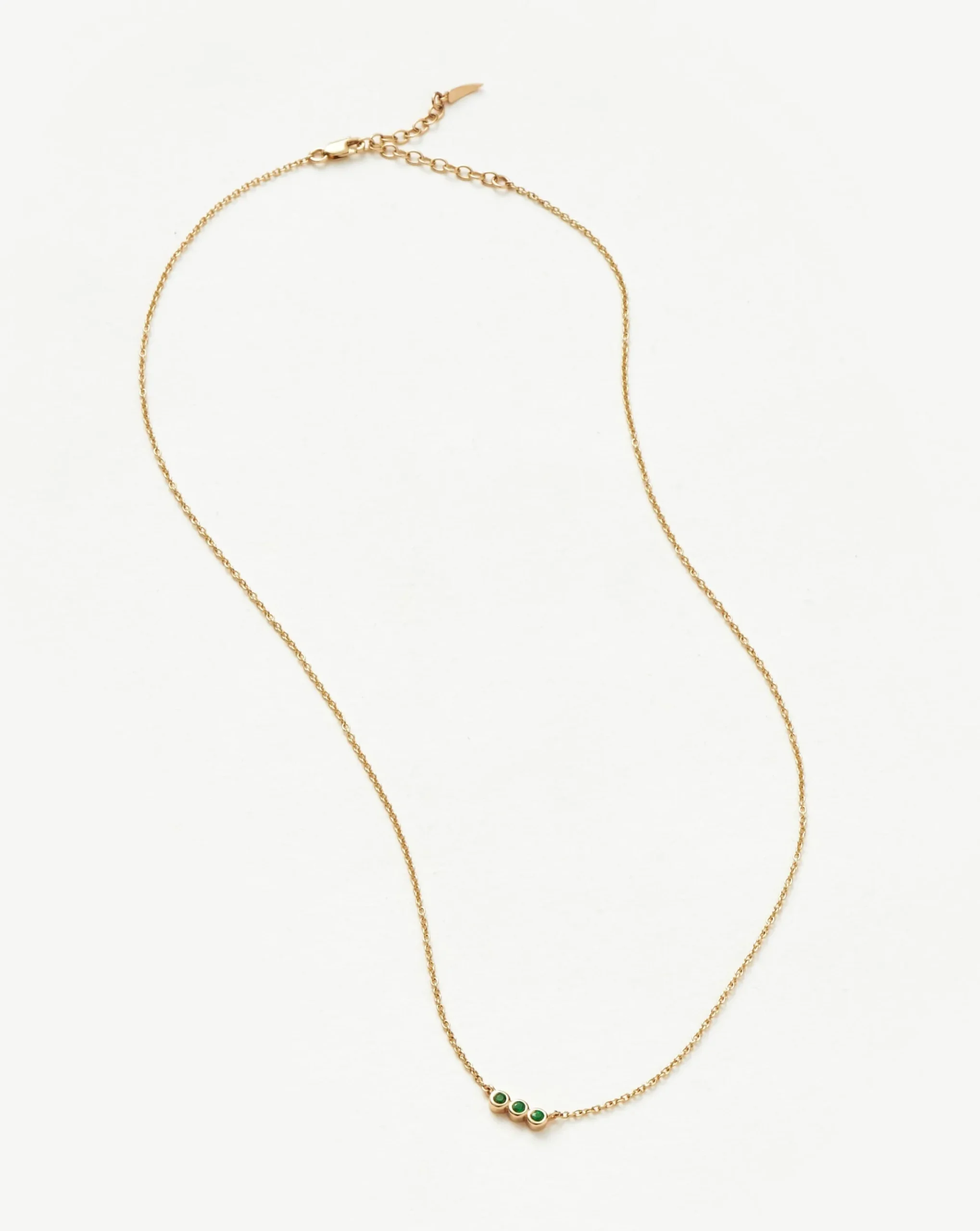 Fine Emerald Solitaire Trio Necklace