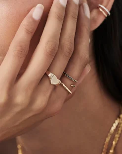 Fine Engravable Heart Signet Ring