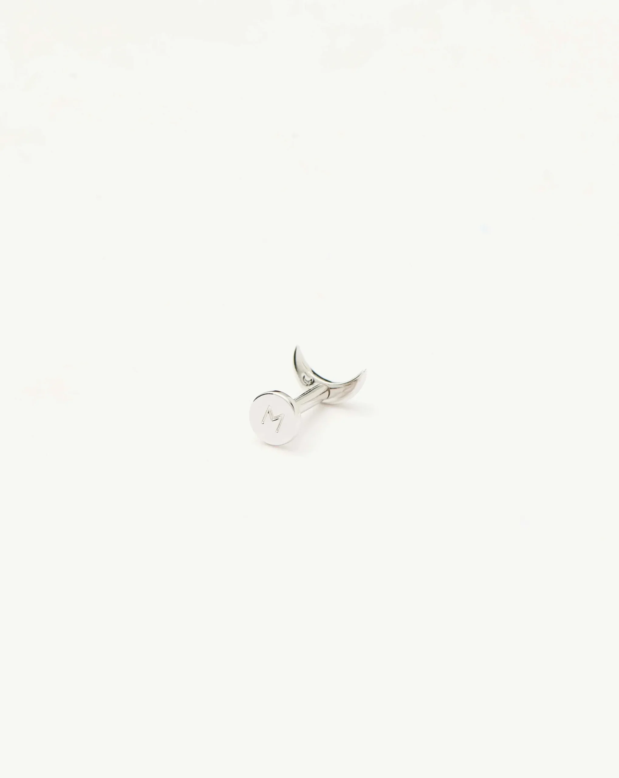 Fine Moon Flat Back Stud Earring