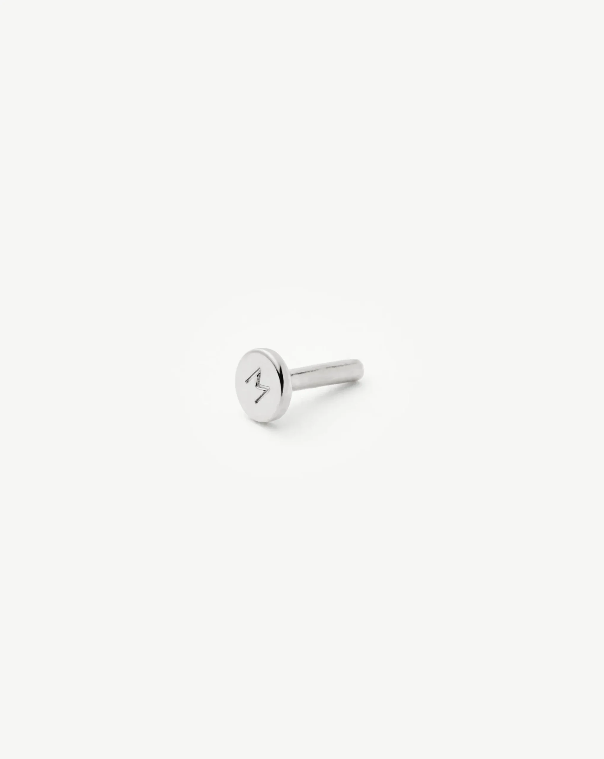 Fine Moon Flat Back Stud Earring
