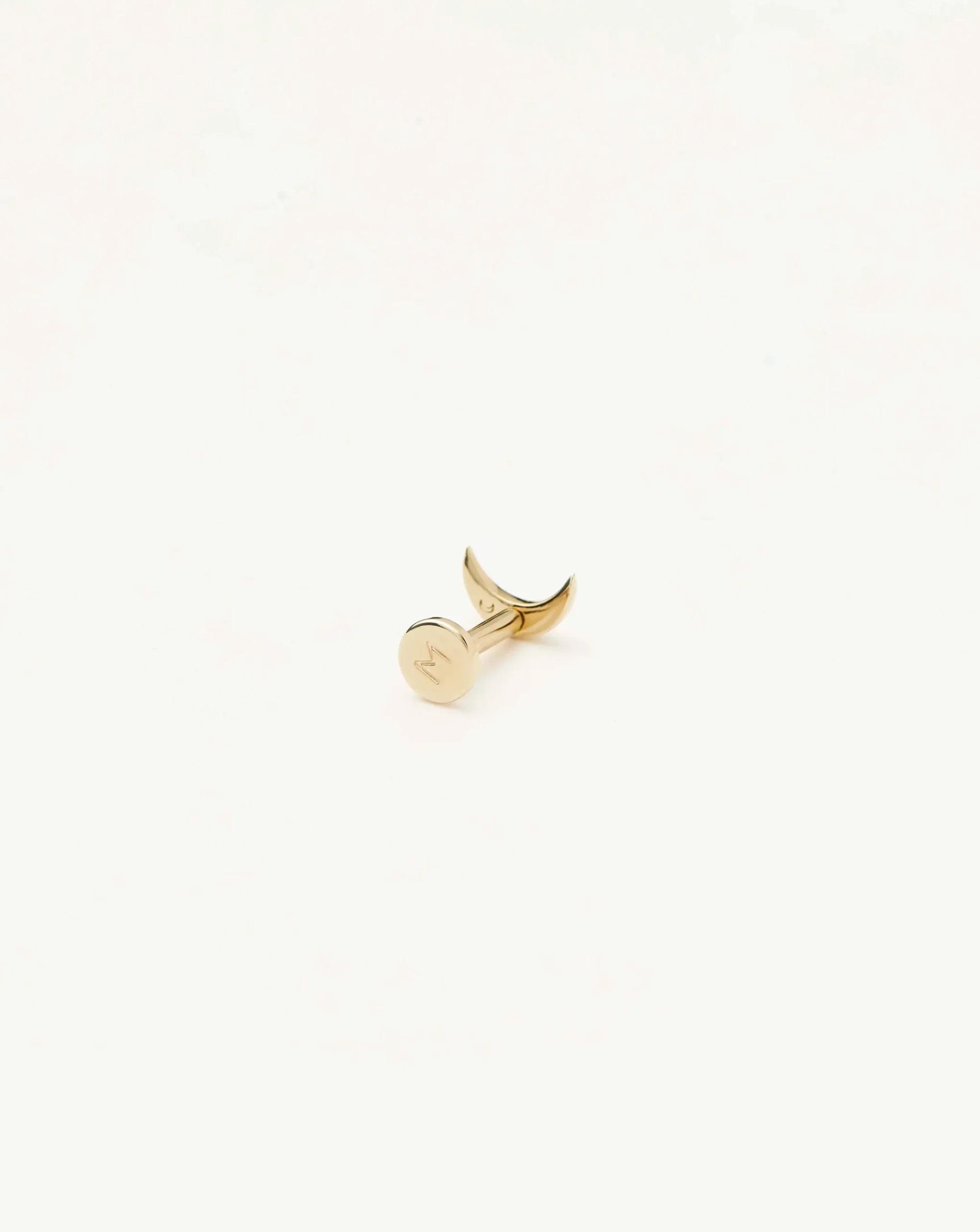 Fine Moon Flat Back Stud Earring