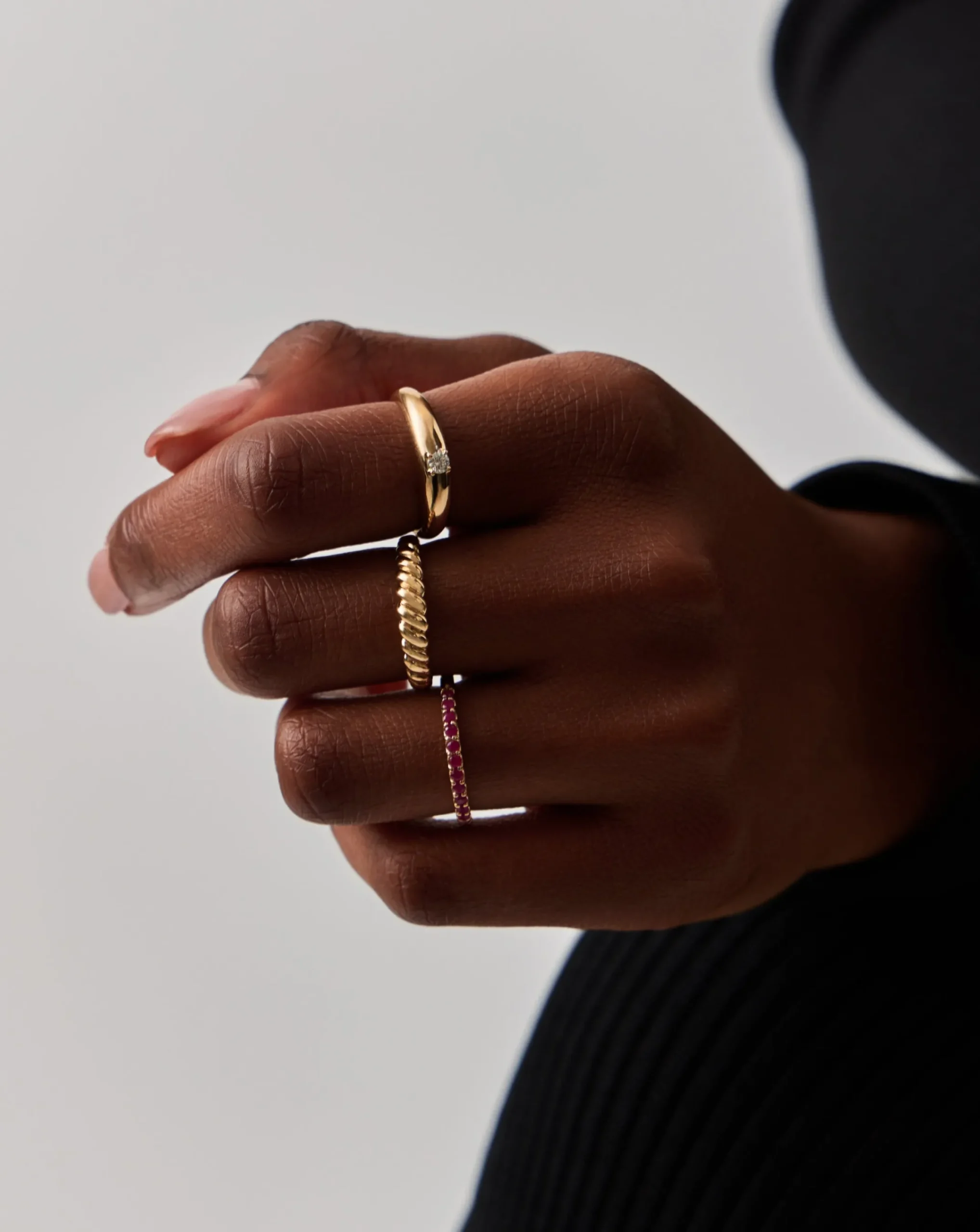 Fine Single Diamond Classic Dome Ring