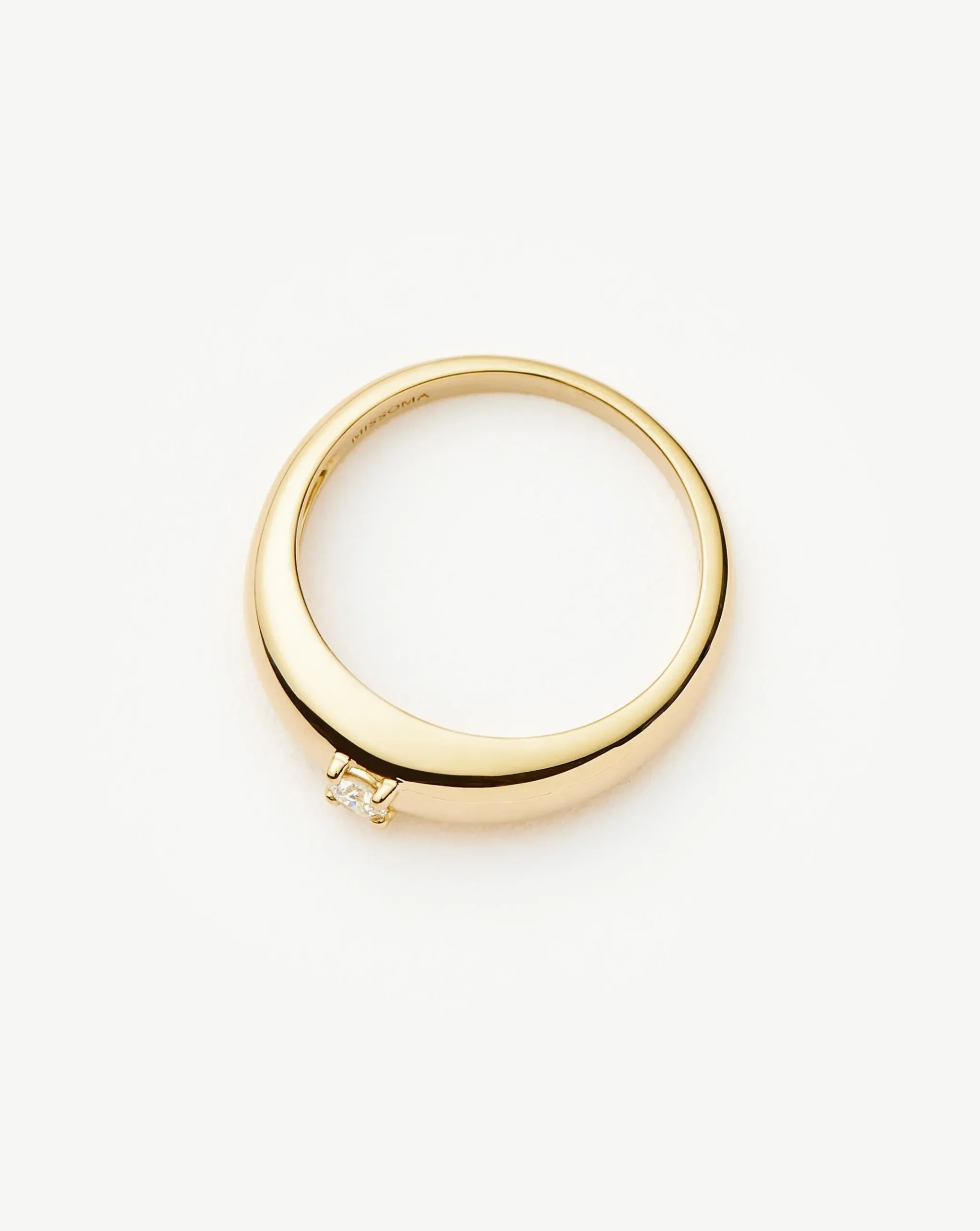 Fine Single Diamond Classic Dome Ring