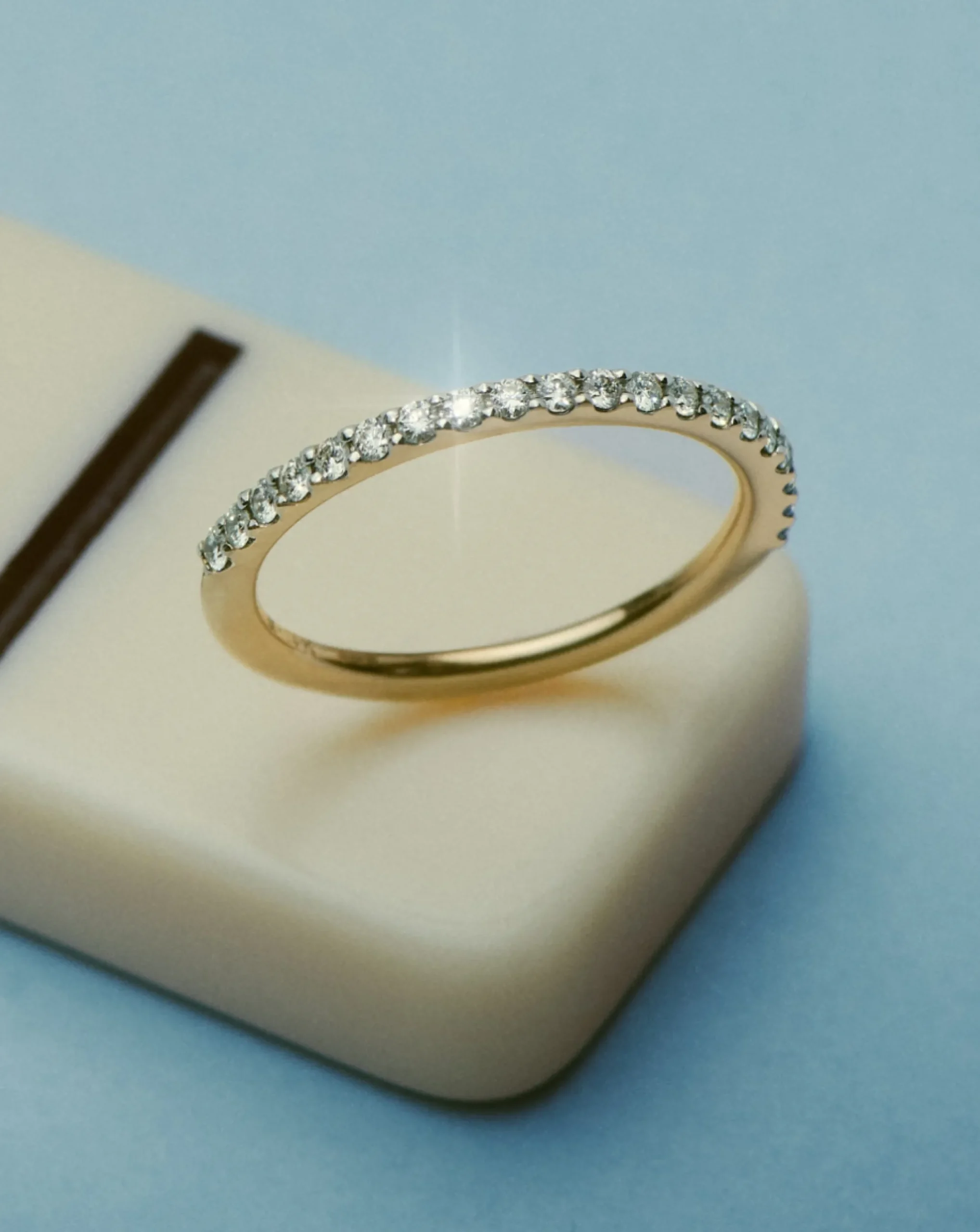 Fine Slim Half Eternity Ring
