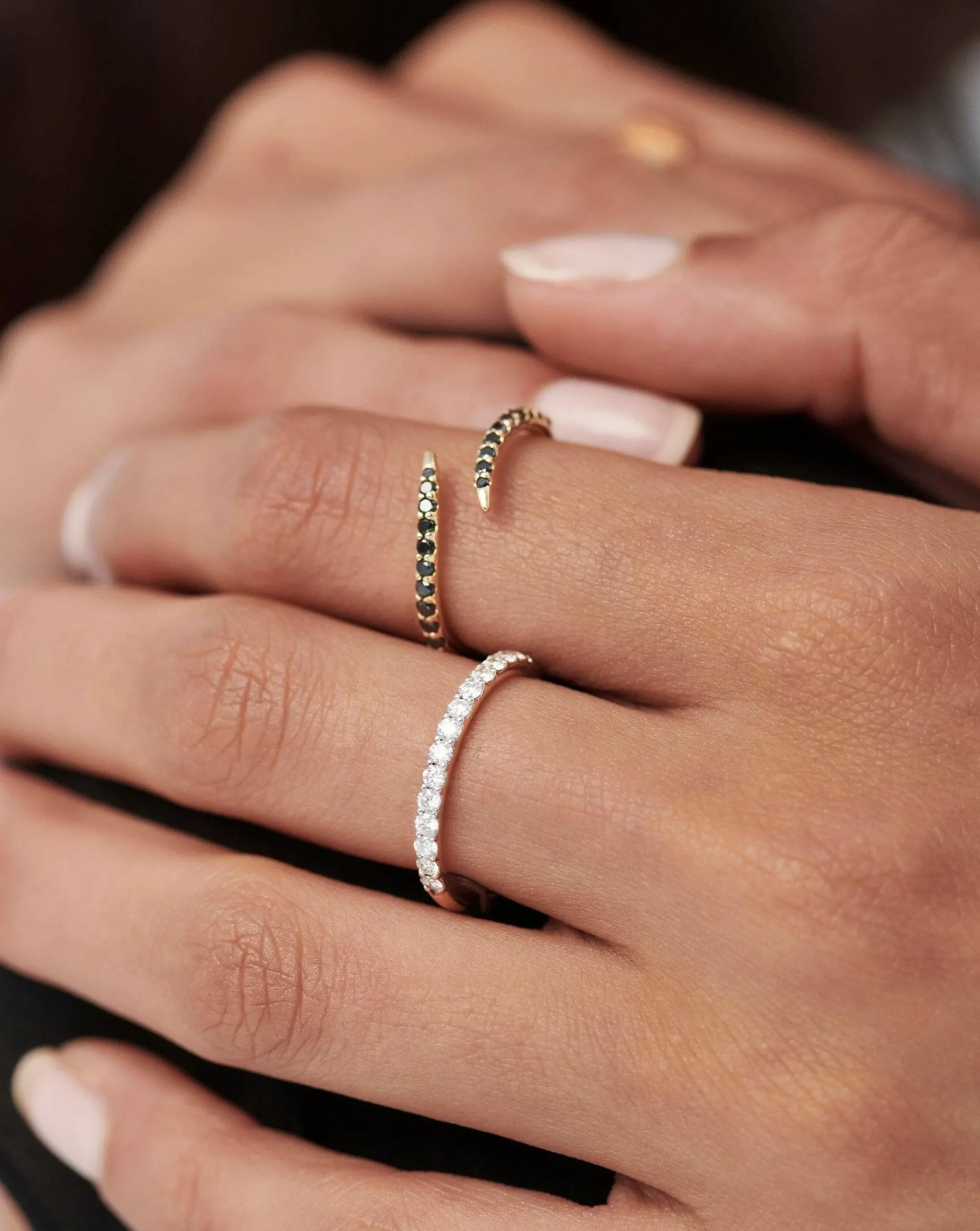 Fine Slim Half Eternity Ring