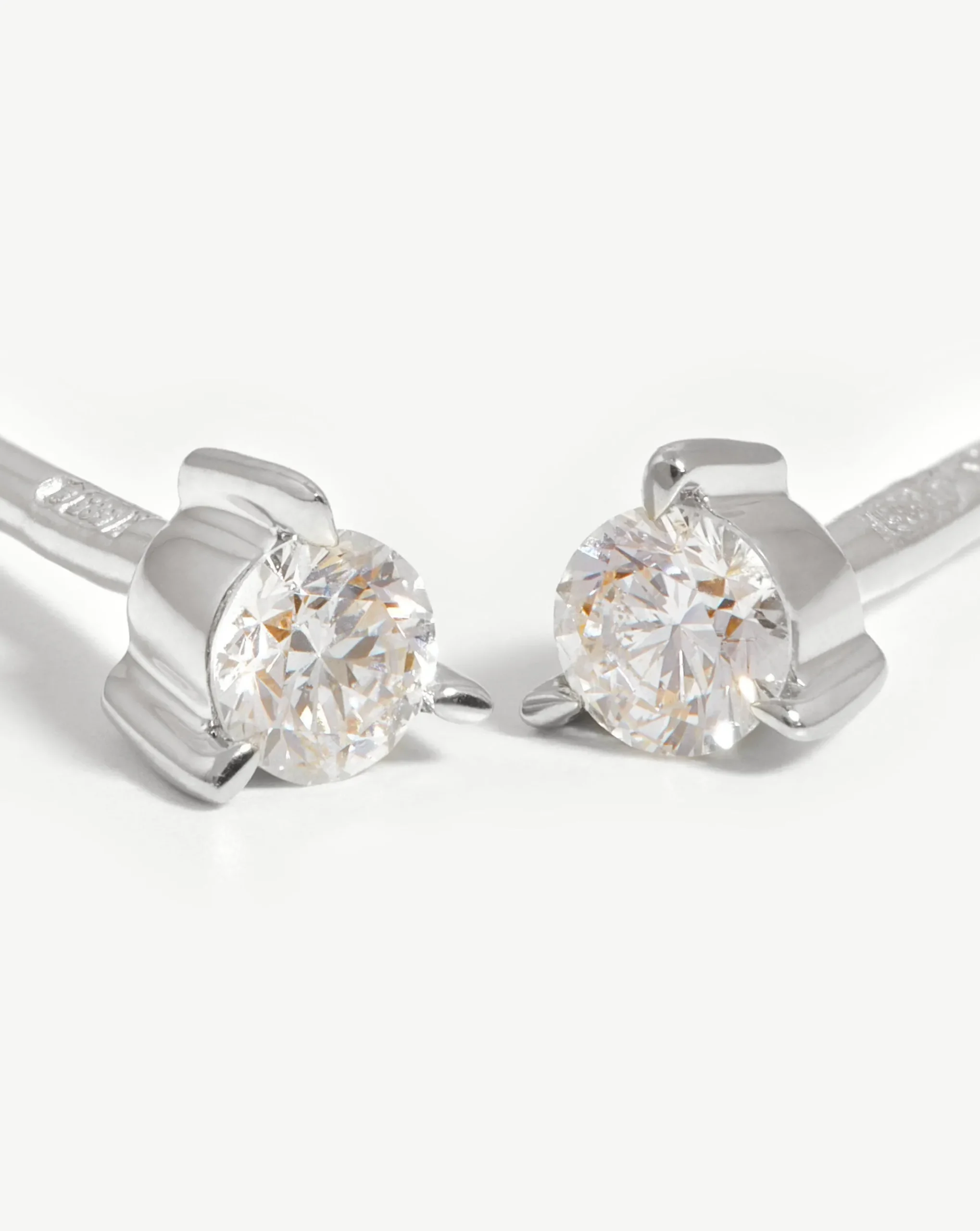 Fine Small Solitaire Diamond Stud Earrings