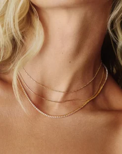 Fine Square Snake Chain Necklace