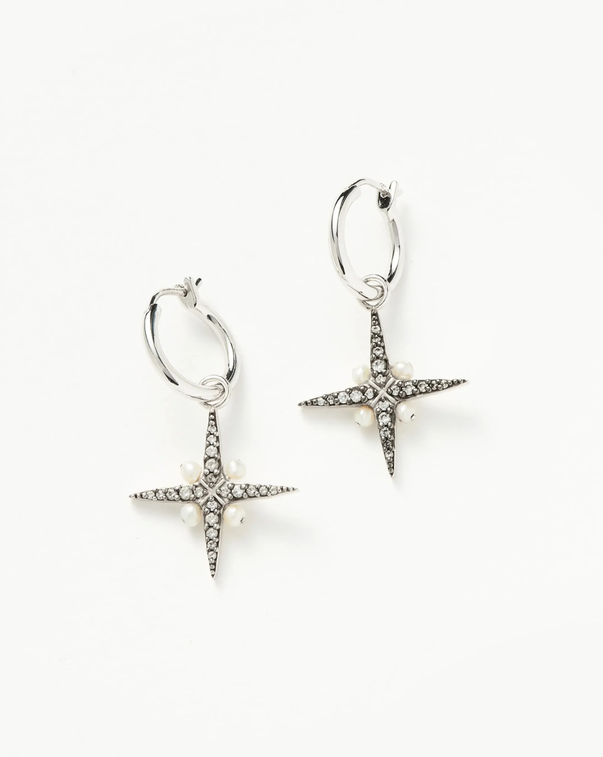 Harris Reed North Star Pearl Hoop Earrings