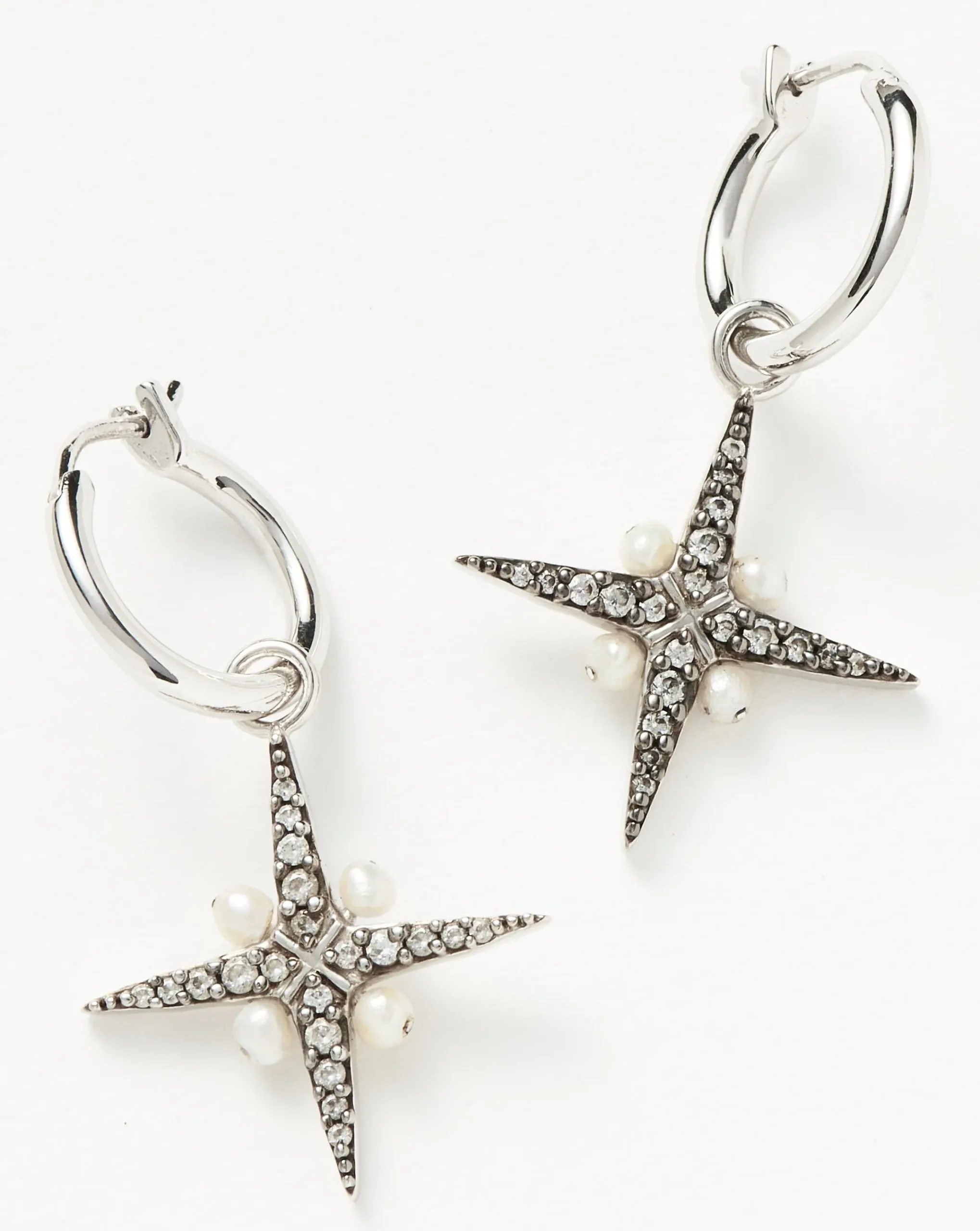 Harris Reed North Star Pearl Hoop Earrings