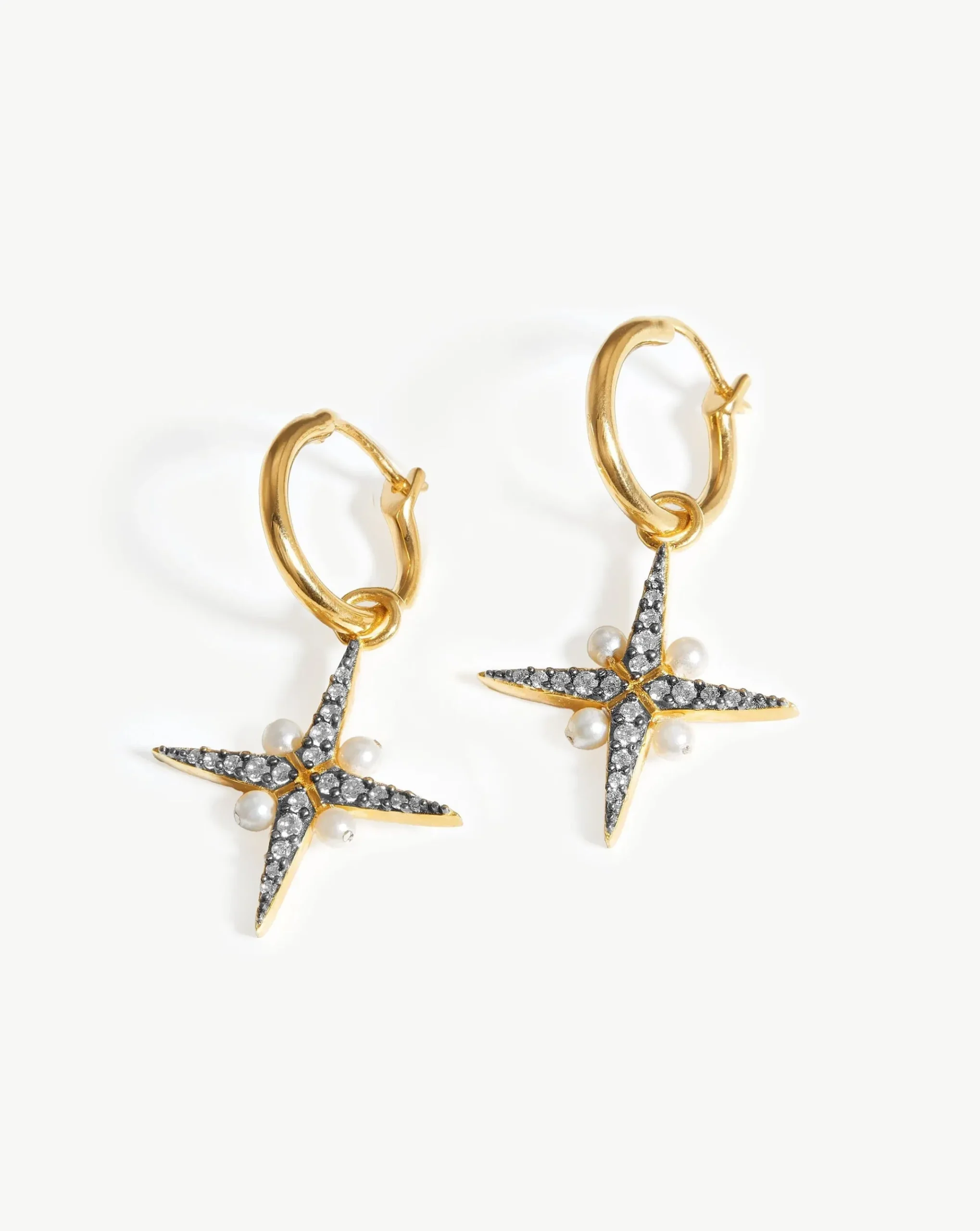 Harris Reed North Star Pearl Hoop Earrings