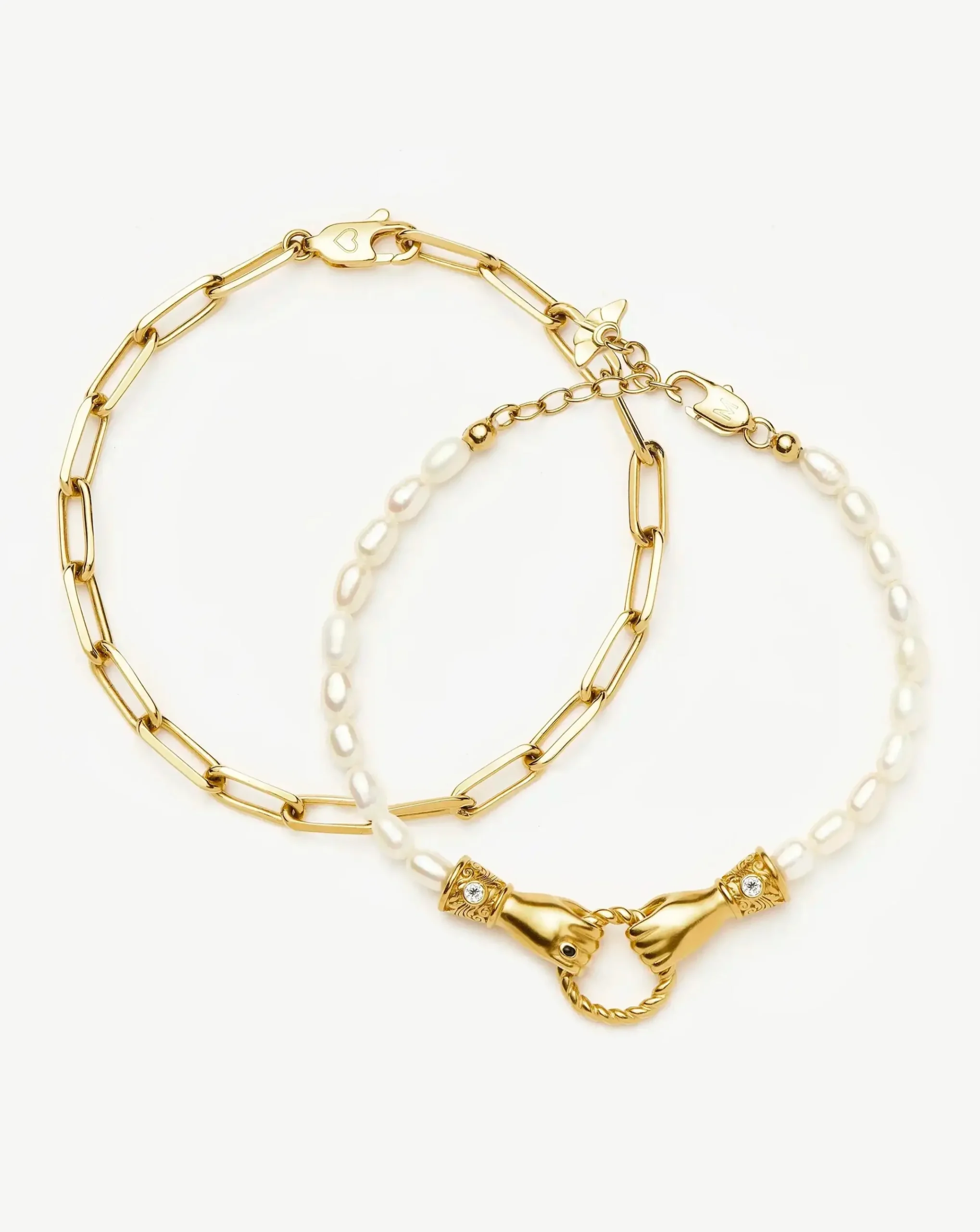 In Good Hands Pearl & Chain Bracelet Set