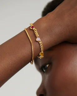 Jelly Heart Gemstone Charm Bracelet