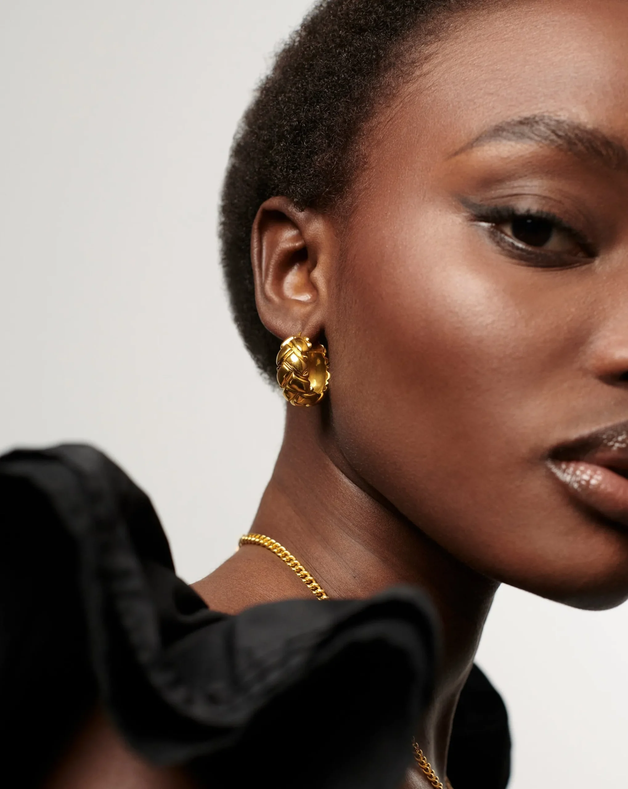 Lucy Williams Chunky Waffle Hoop Earrings