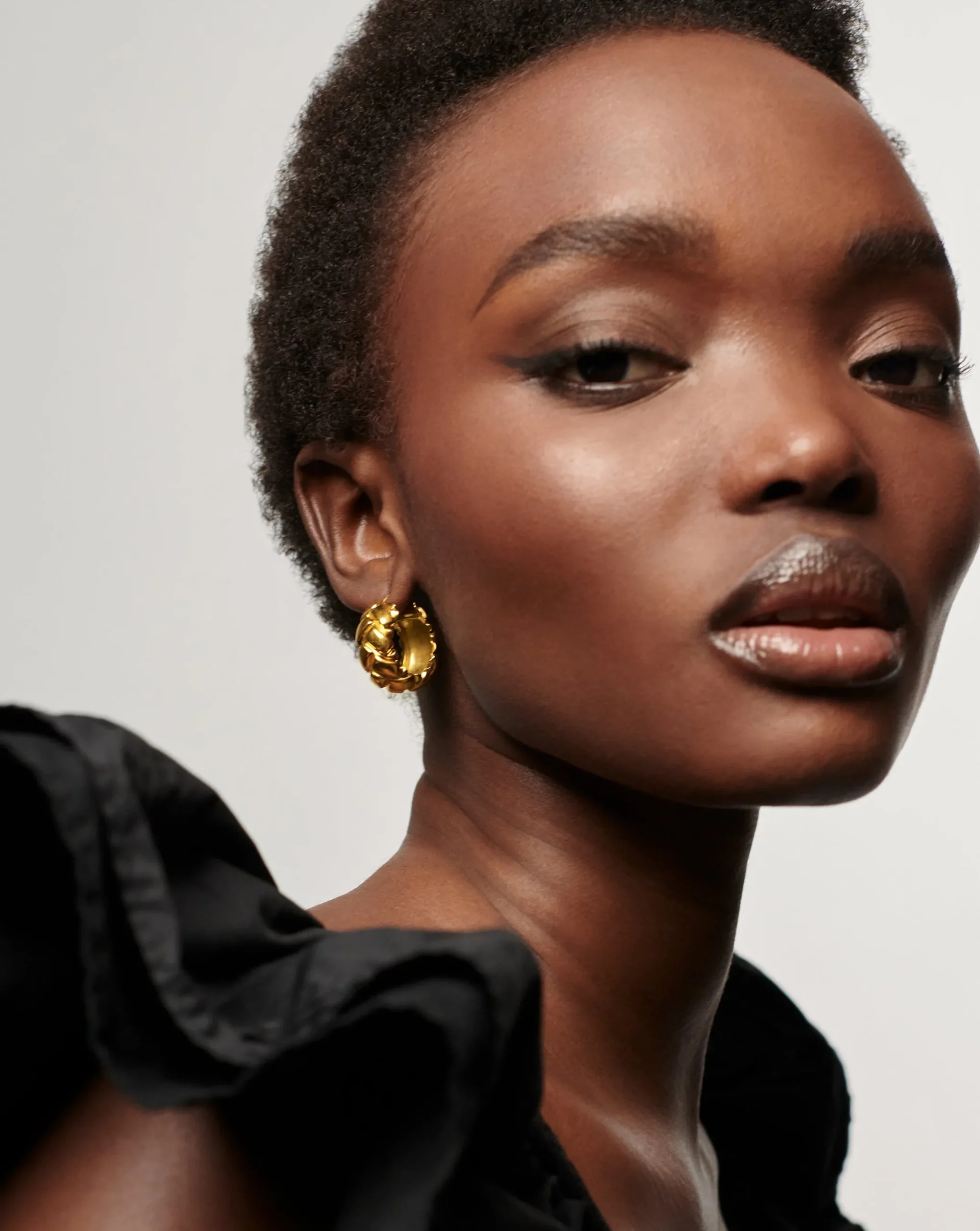 Lucy Williams Chunky Waffle Hoop Earrings