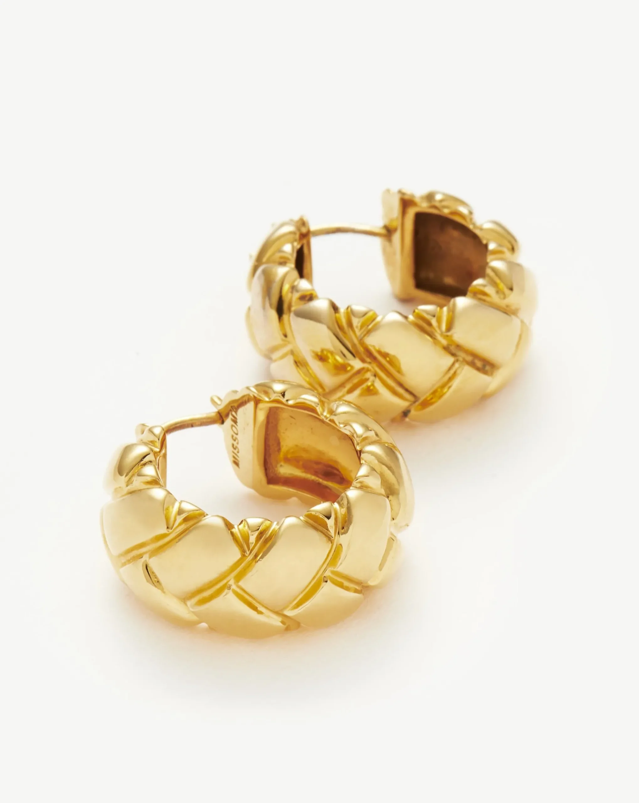 Lucy Williams Chunky Waffle Hoop Earrings