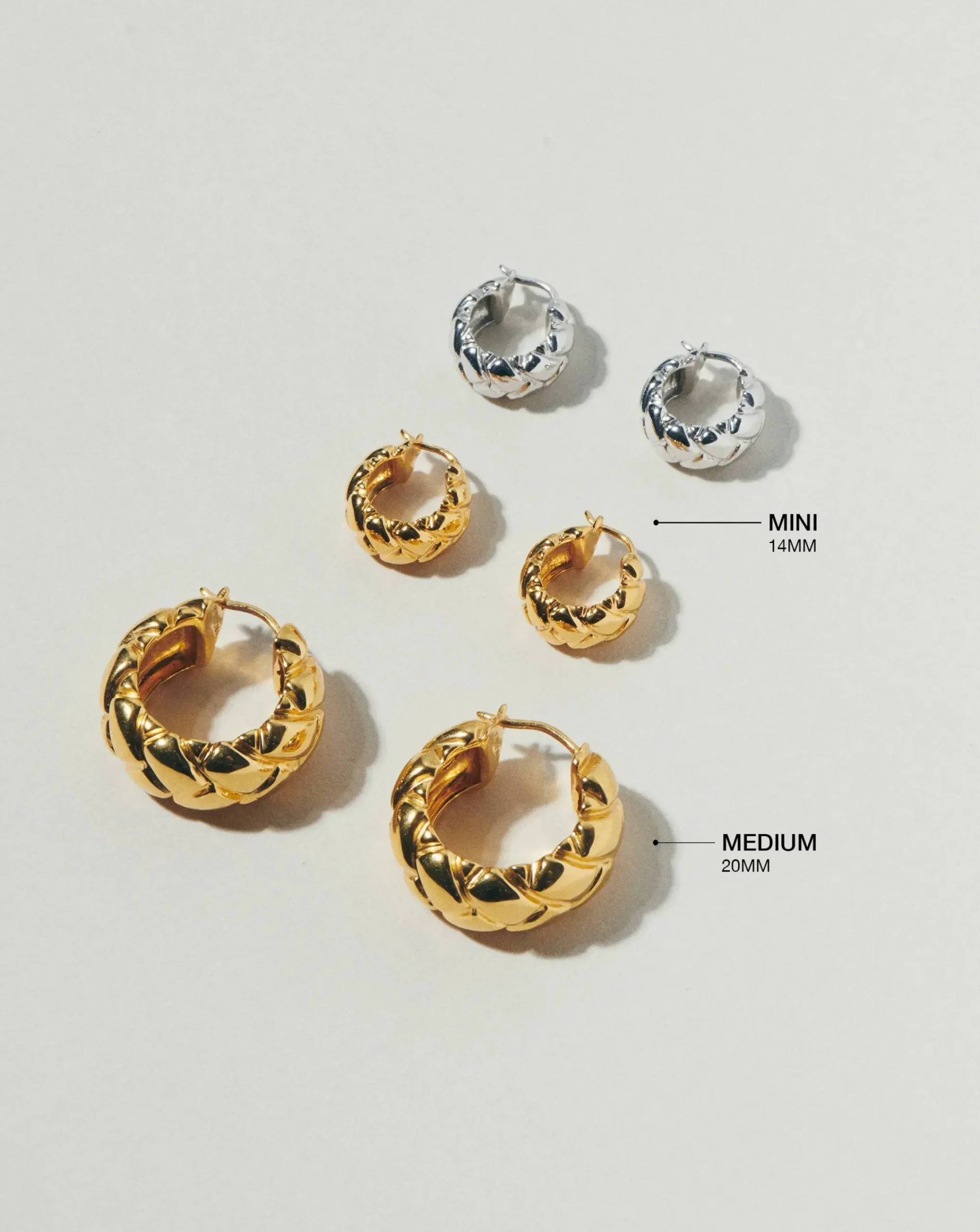 Lucy Williams Chunky Waffle Hoop Earrings