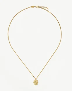 Lucy Williams Engravable Beaded Square Coin Pendant Necklace