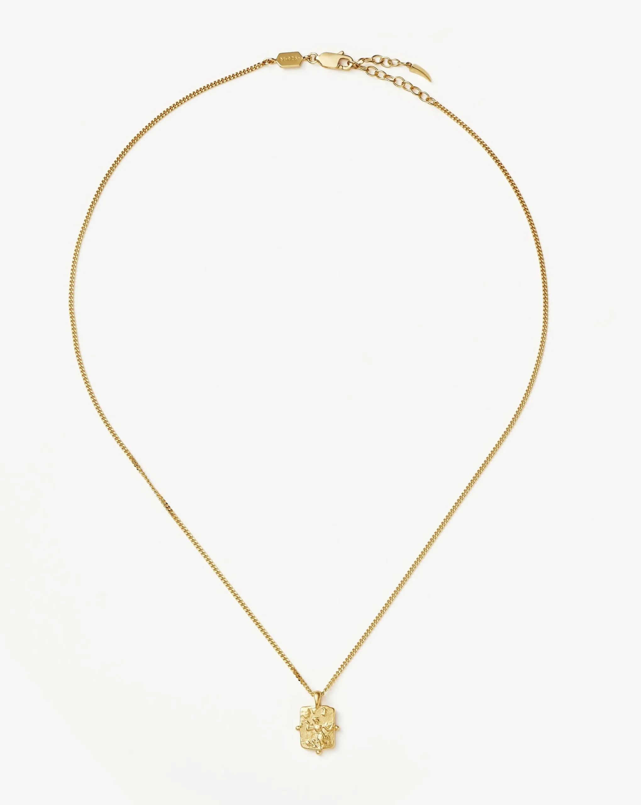 Lucy Williams Engravable Beaded Square Coin Pendant Necklace