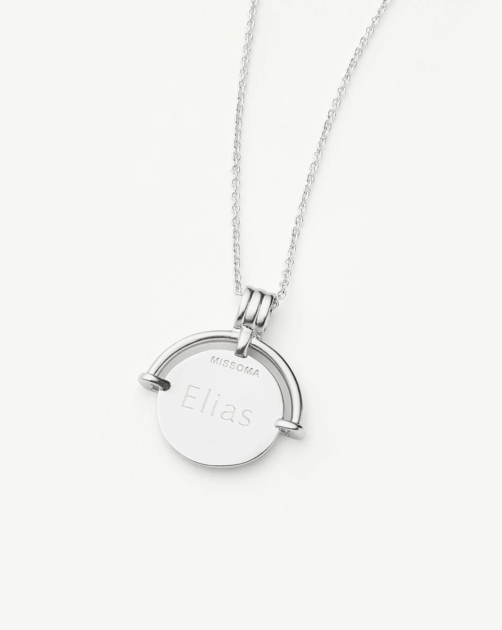 Lucy Williams Long Engravable Roman Arc Coin Necklace