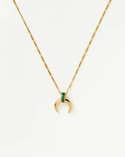 Lucy Williams Malachite Horn Pendant Necklace